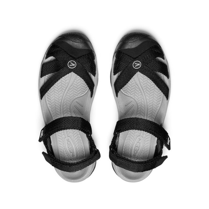 Women's Comfortable Bali Strap Sandals - Black/Alloy | Summer Beach Walking Shoes for Vacation & Casual Outings