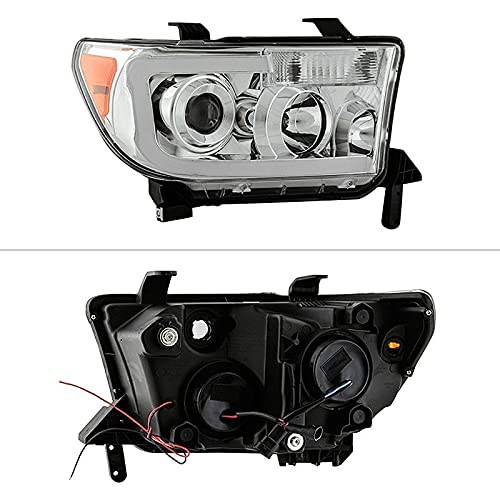 Spyder 9027895 LED Light Bar Projector Headlights for Toyota Tundra - High Performance Off-Road Lighting for Night Driving & Adventure