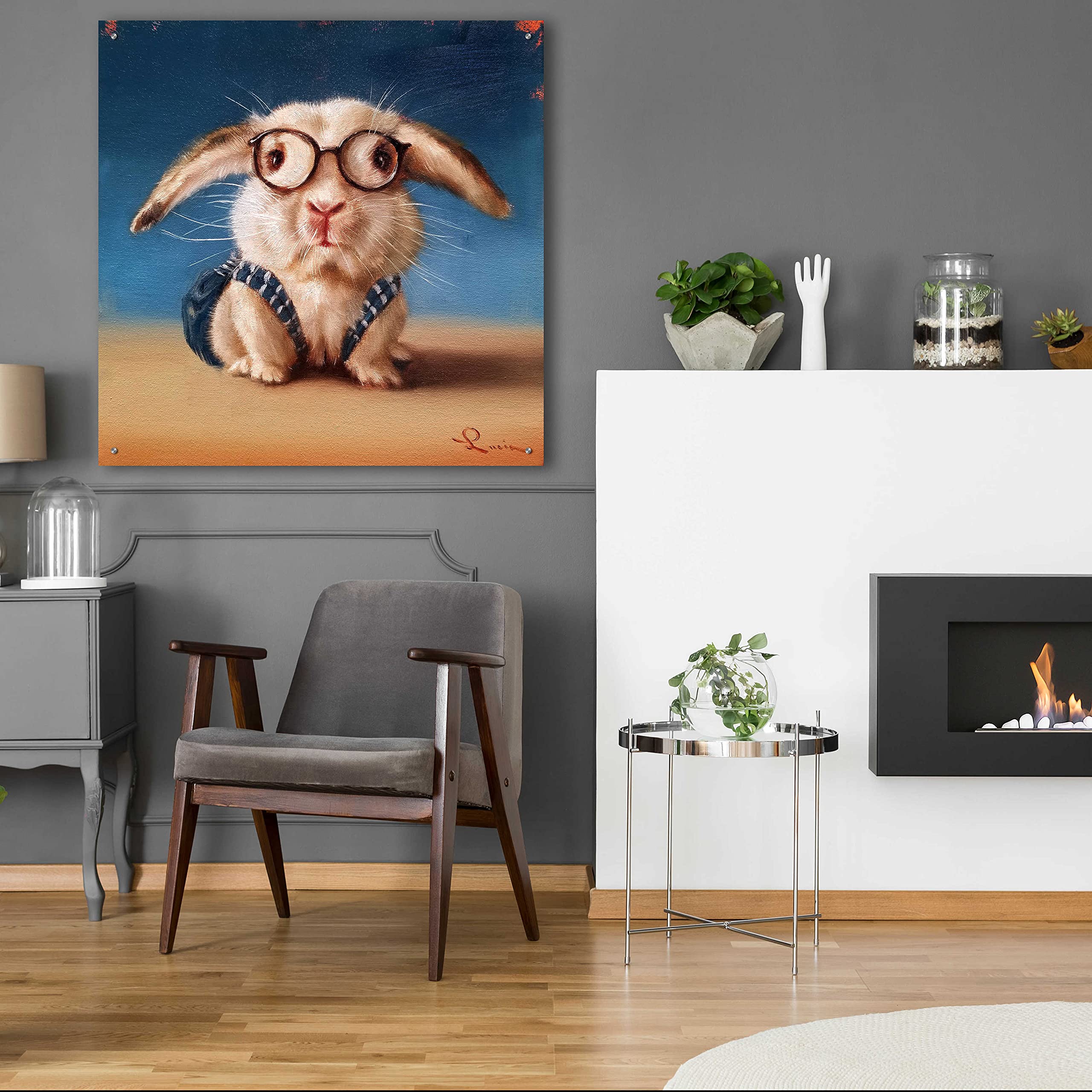 Lucia Heffernan 'Back to School' Acrylic Glass Wall Art - 36x36 Inch Modern Canvas Painting for Home & Office Decor | Perfect for Classrooms, Kids Rooms & School Themed Spaces