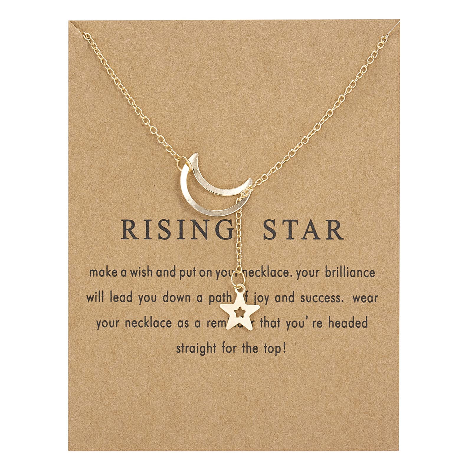Hollow Out Crescent Moon Star Imitation Pearl Bead Pendant Chain Necklace - Adjustable Polished Clavicle Jewelry for Women & Teens | Friendship Gift, Birthday Present, Everyday Wear, Party Accessory