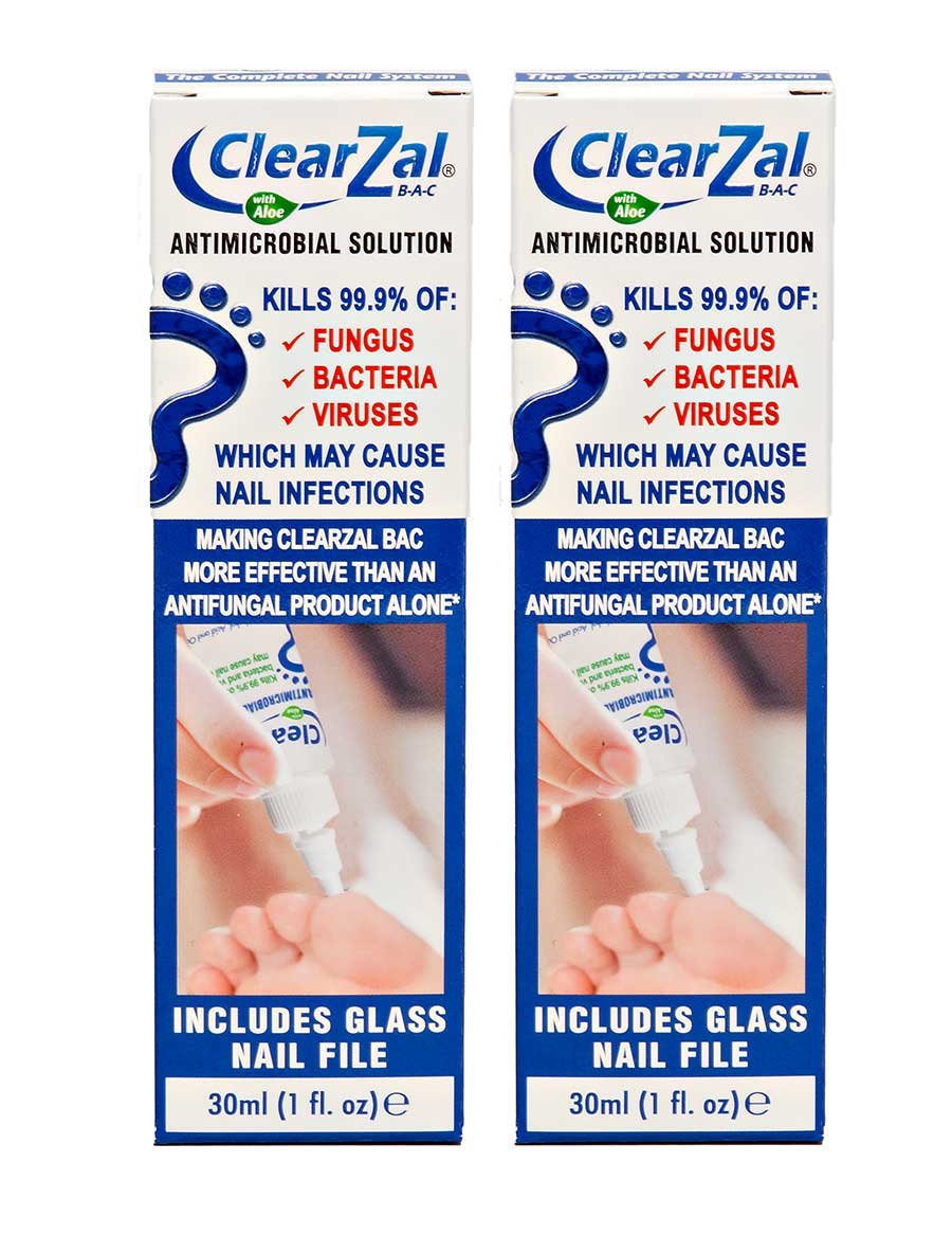 ClearZal Fungal Nail Treatment - Antimicrobial Nail Solution 30ml | Kills Fungus, Bacteria & Viruses | Double Pack | For Toenail & Fingernail Fungus Treatment at Home