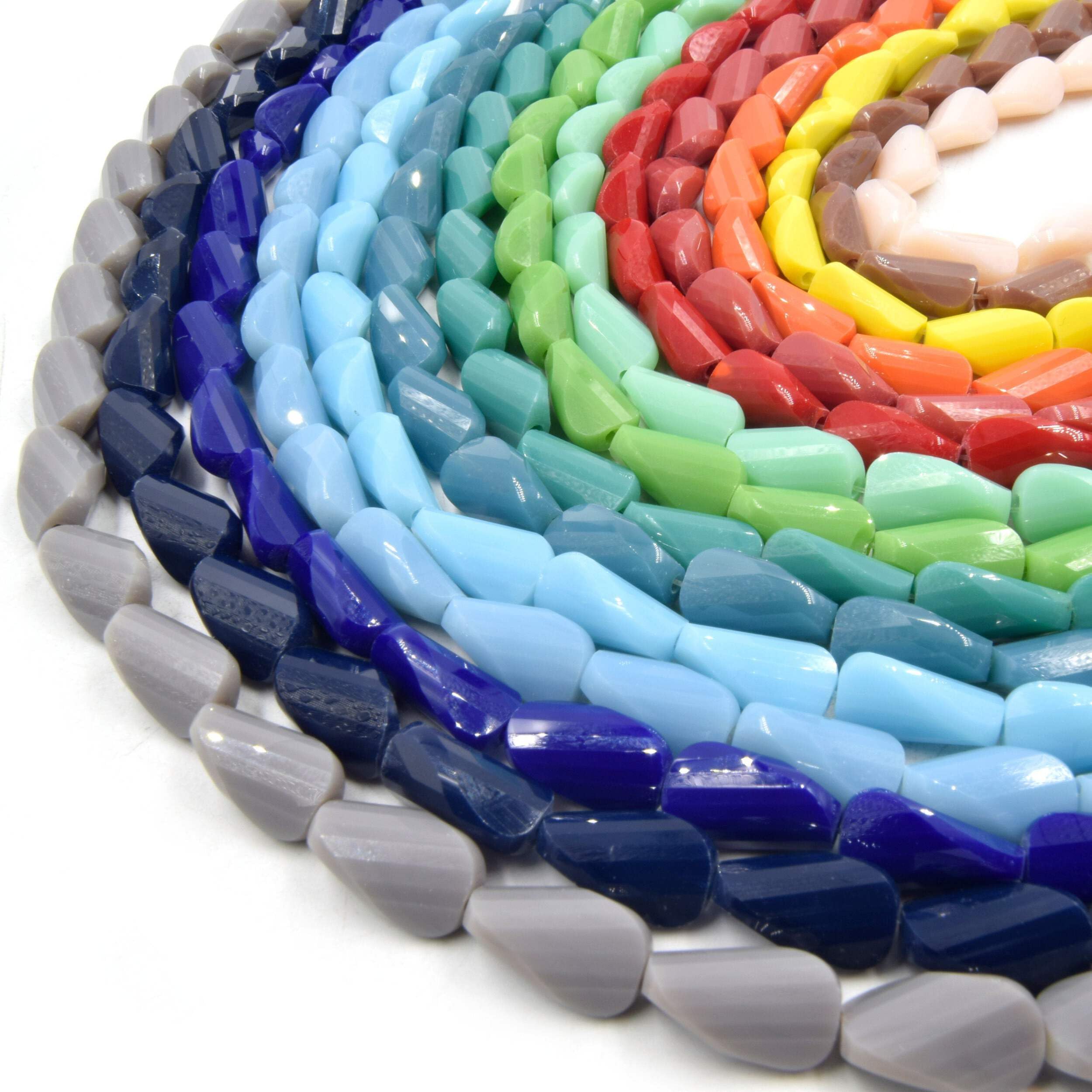 Chinese Crystal Beads | Twisted Teardrop Beads for Jewelry Making | Orange Crystal Teardrop Beads for Necklace, Bracelet & DIY Crafts
