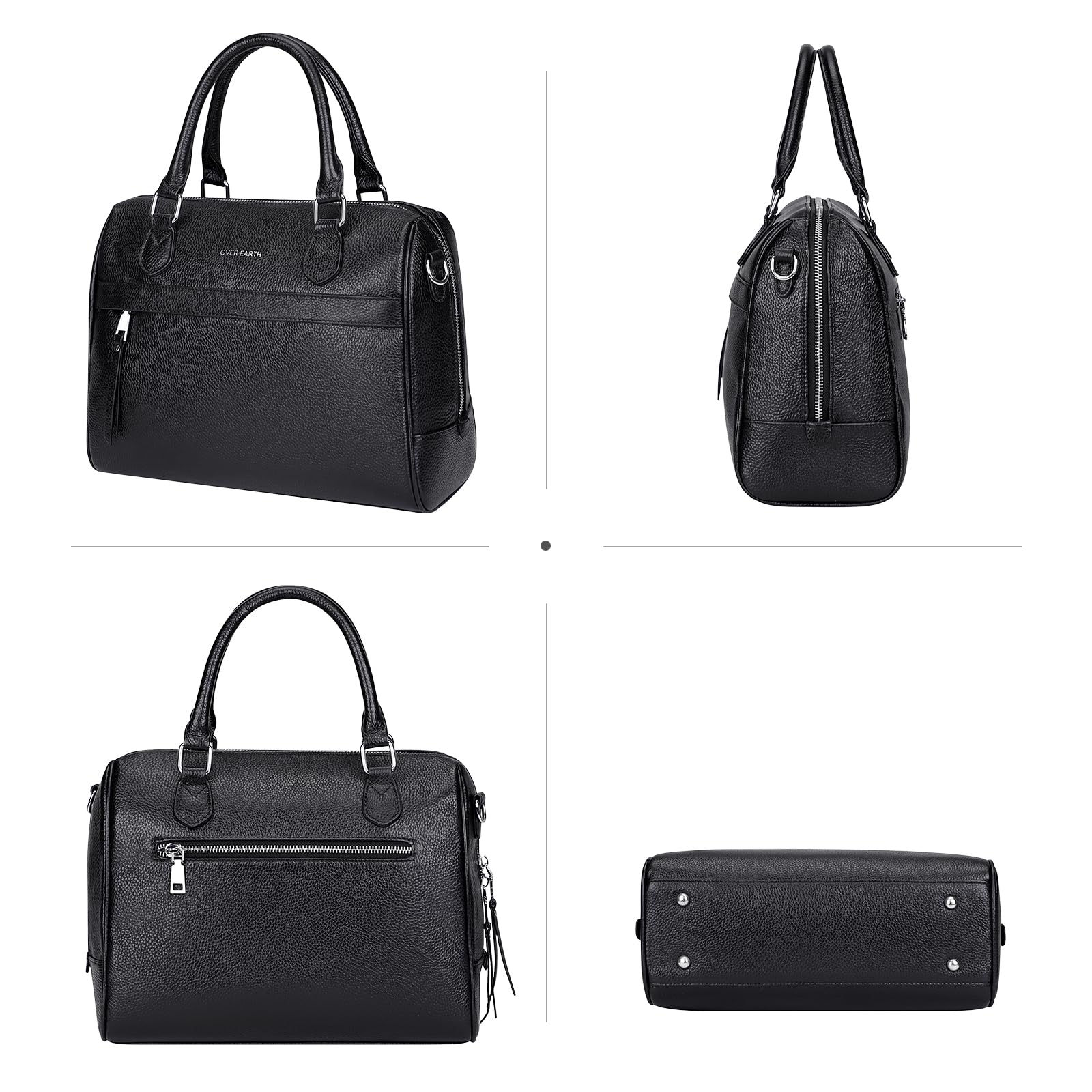 Genuine Leather Satchel Handbag for Women - Top Handle & Crossbody Purse - Stylish & Durable for Work, Travel & Everyday Use