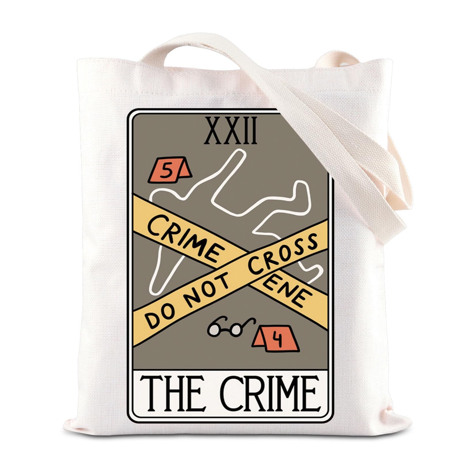 ENSIANTH Crime Scene Junkie Tote Bag - Perfect Gift for Criminologists, True Crime Fans & Serial Killer Movie Lovers - Durable Handle Bag for Work, School or Crime Scene Conventions
