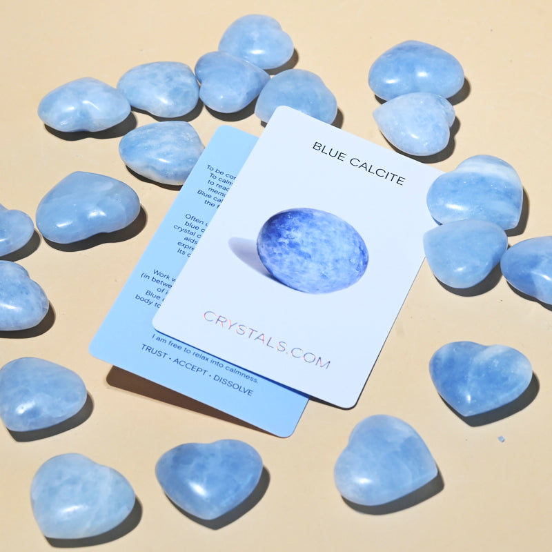 Blue Calcite Heart Stone - Natural Healing Crystal for Meditation, Chakra Balancing & Home Decor | Perfect for Spiritual Gifts, Yoga & Energy Work