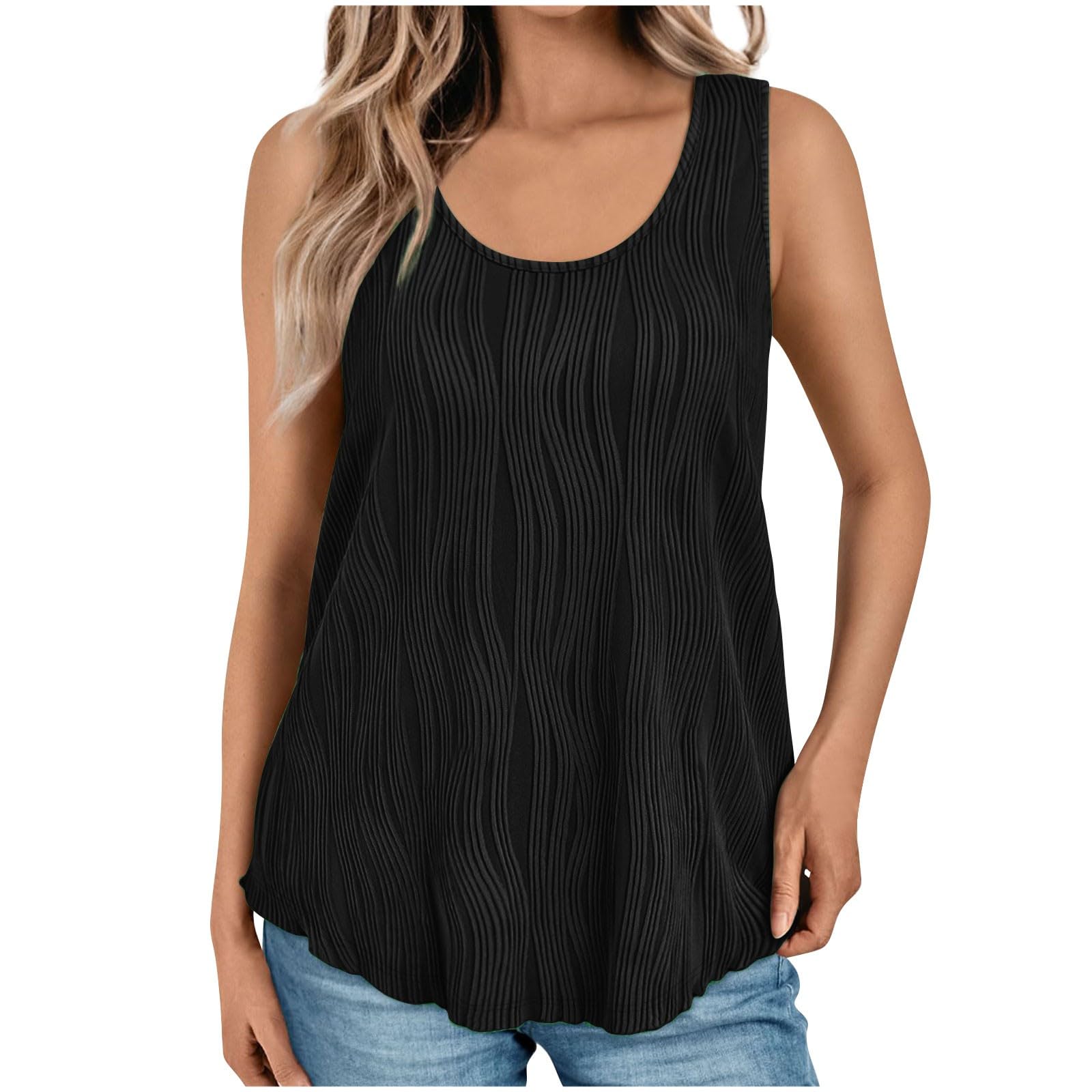 Women's Dressy Tank Tops - Sleeveless Textured Blouses for Work | Flowy Business Casual Shirts | Trendy Summer Tops for Office & Weekend Wear