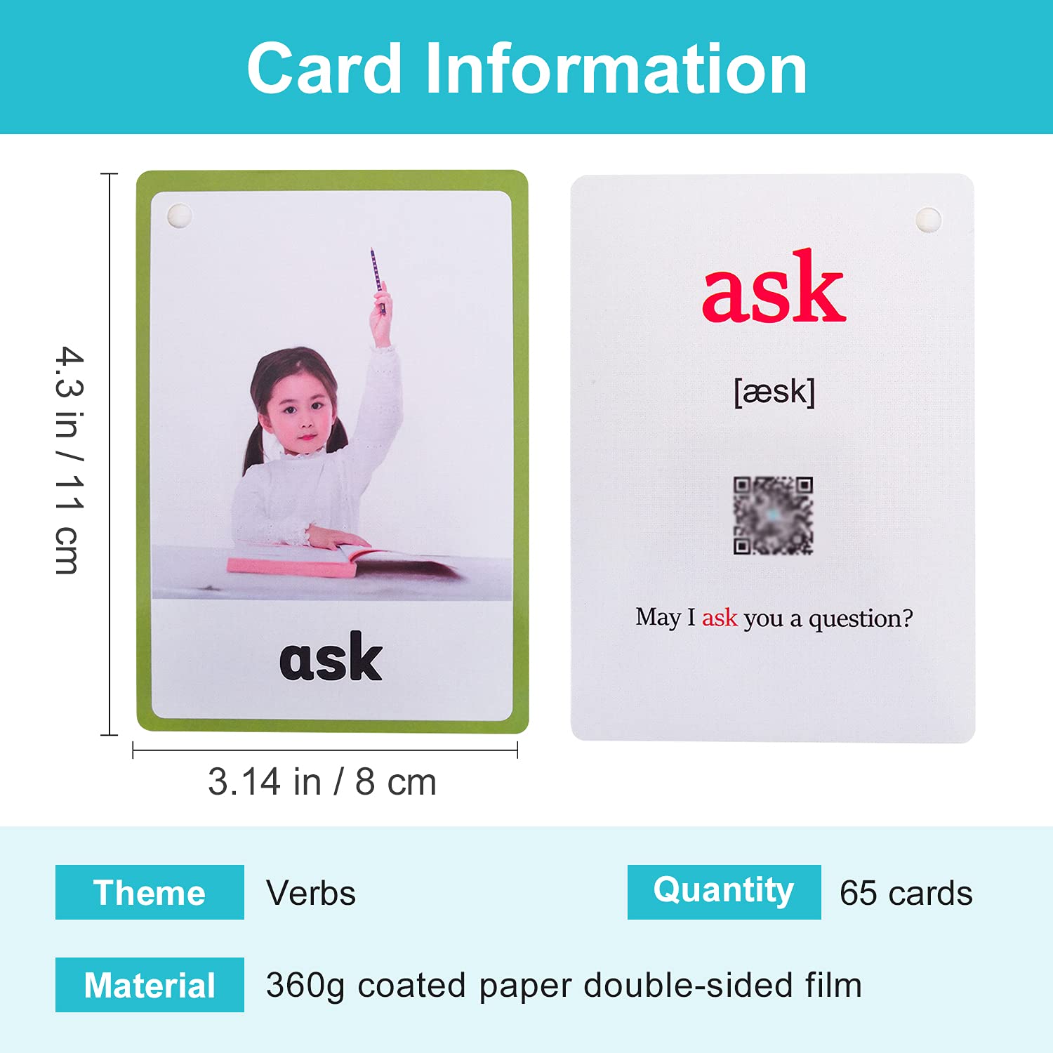 Lilias Verbs Flash Cards for Toddlers - 65 Educational Flashcards for Preschool & Kindergarten Learning (4.3