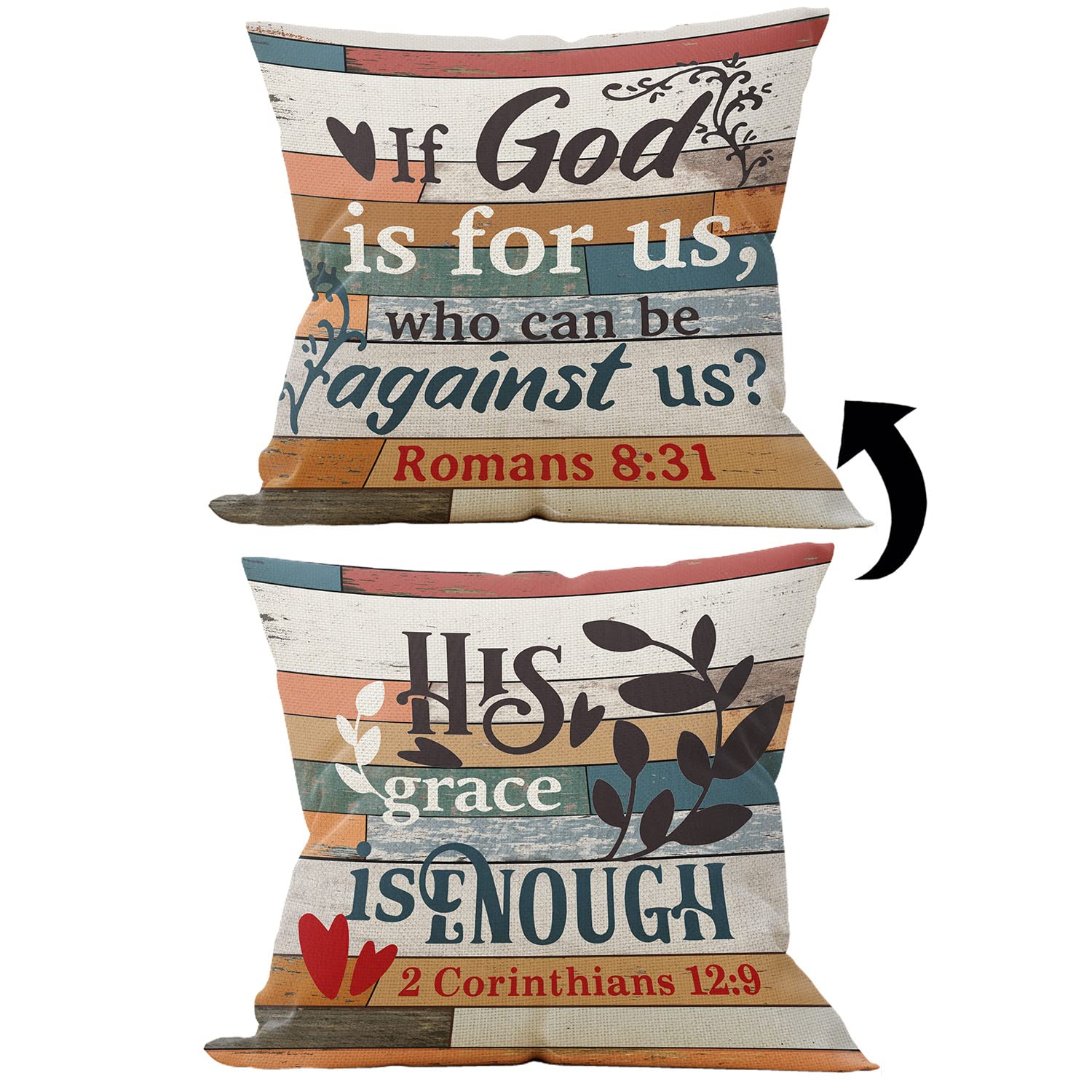 Bible Verse Pillow Covers 18x18 - Inspirational Christian Home Decor Gifts for Women, Mothers & Church Groups - Perfect for Bedroom, Living Room & Prayer Room Decor