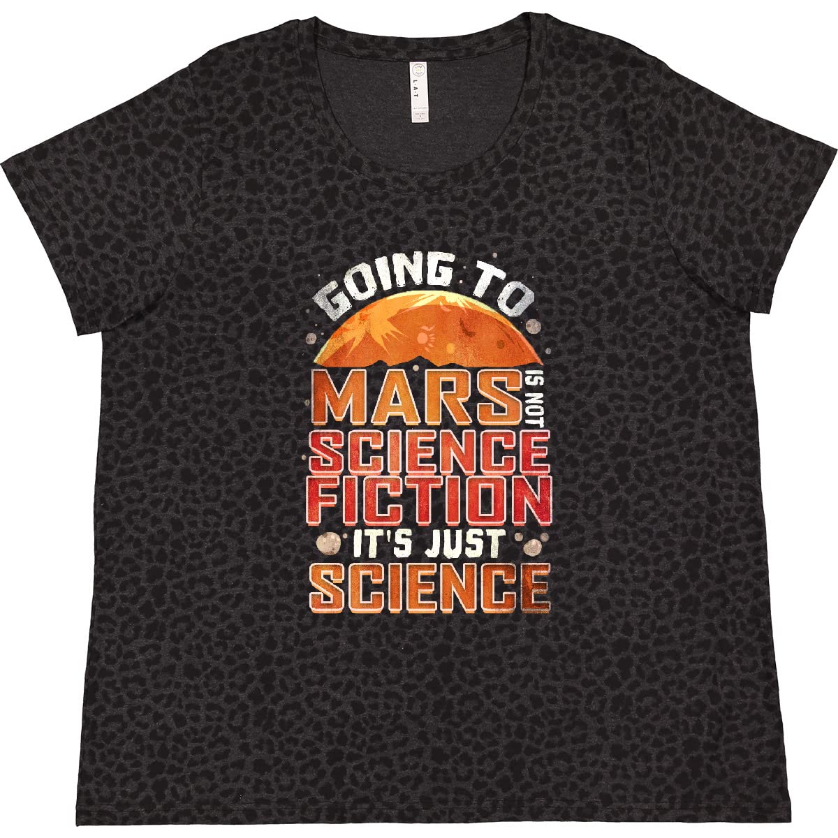 Inktastic Mars Space Travel Science Women's Plus Size T-Shirt - Space Exploration Graphic Tee for Women, Comfortable Casual Wear for Sci-Fi Fans & Astronomy Lovers