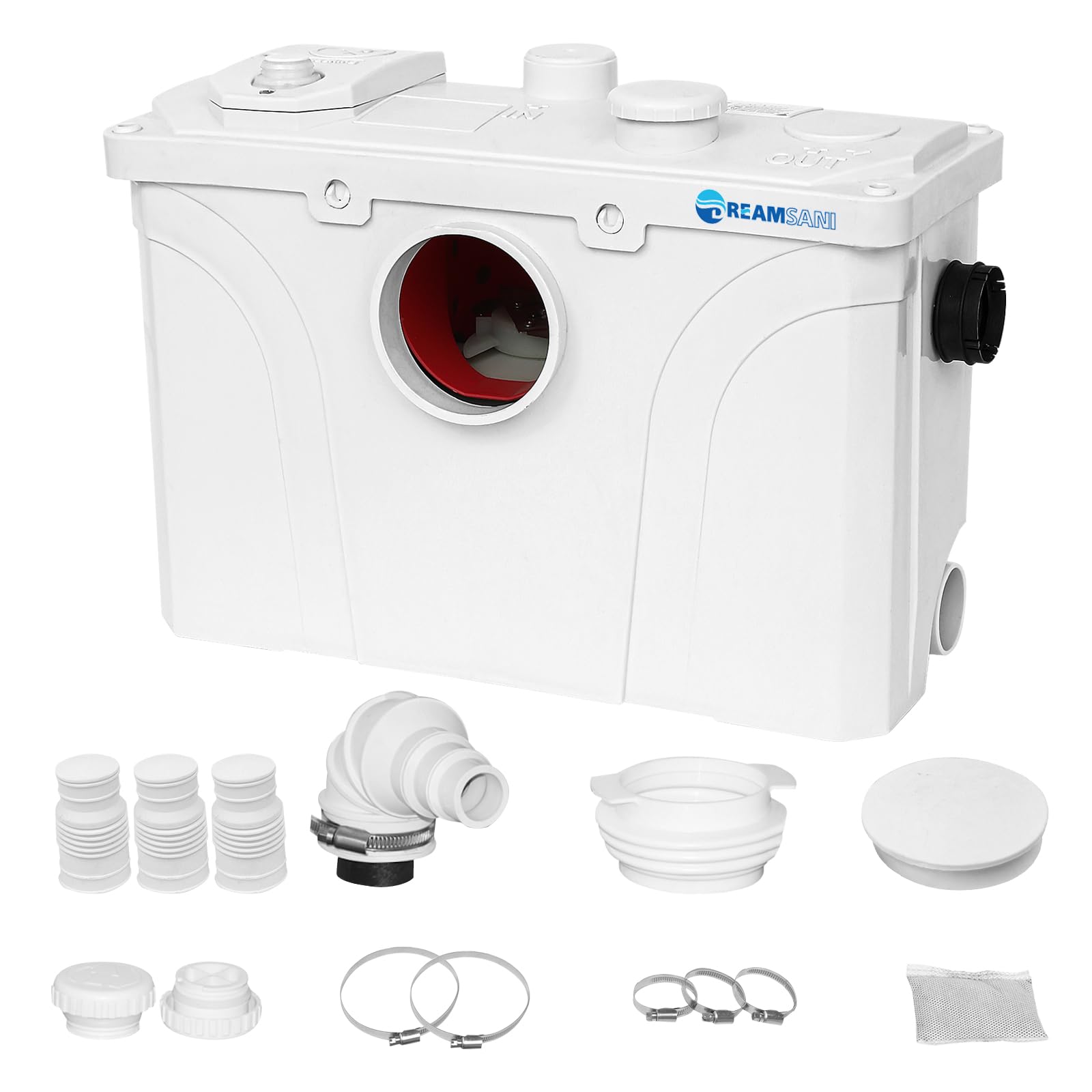 700W Macerator Pump for Upflush Toilet, Sewage Sump Pump - Basement, Marine & RV Use | Waste Water Disposal for Toilet, Laundry Sink & Shower | Ideal for Small Spaces & Off-Grid Living
