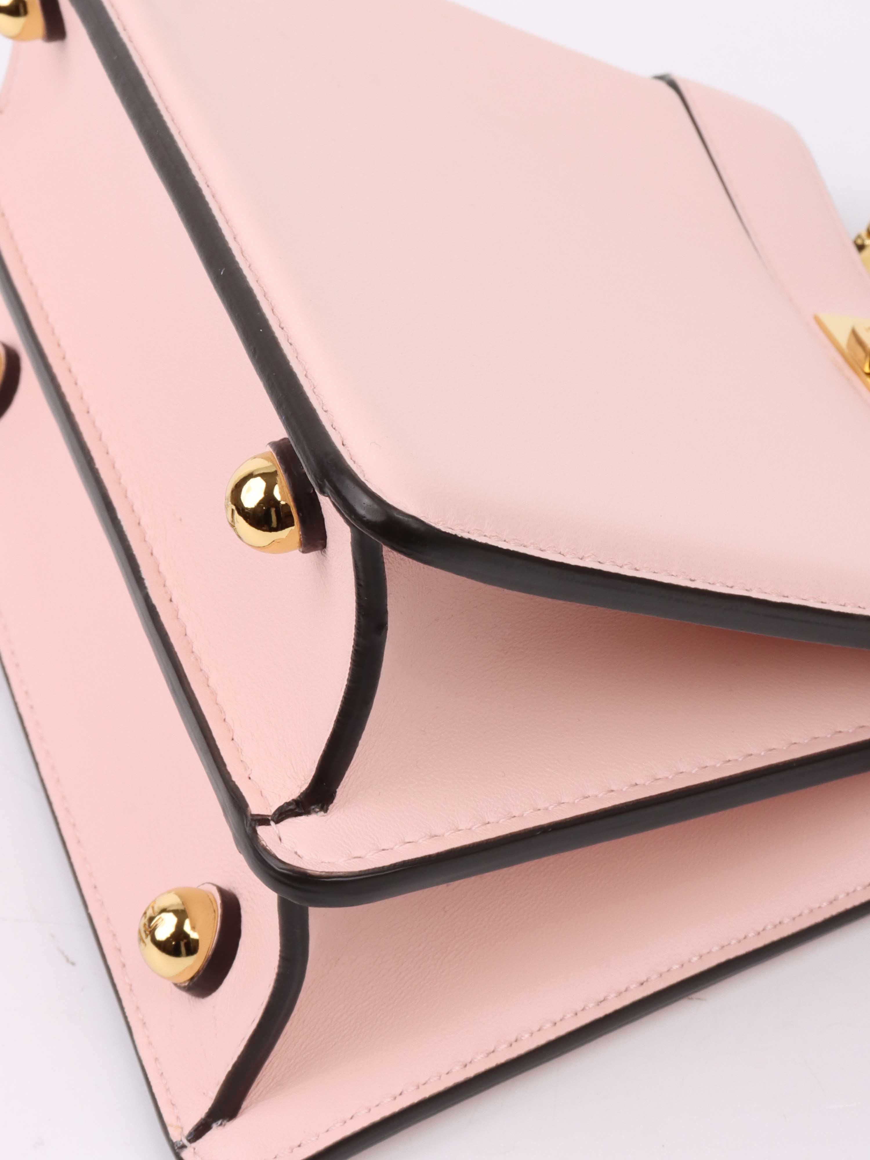 Fendi Peekaboo ISeeU Petite Pale Pink Padded Nappa Leather Handbag for Women | Luxury Designer Shoulder Bag | Perfect for Work, Date Night & Special Occasions