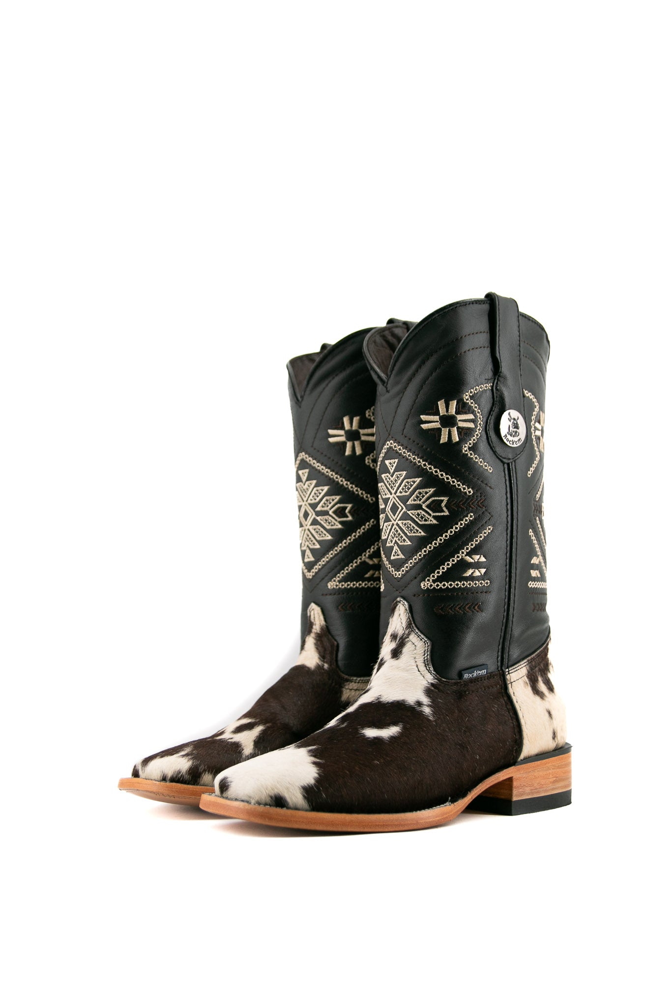 Women's Square Toe Cowhide Cowgirl Boots - Western Ankle Boots for Women Size 8 | JW57 Collection | Perfect for Country Dancing, Rodeo Events & Casual Outfits
