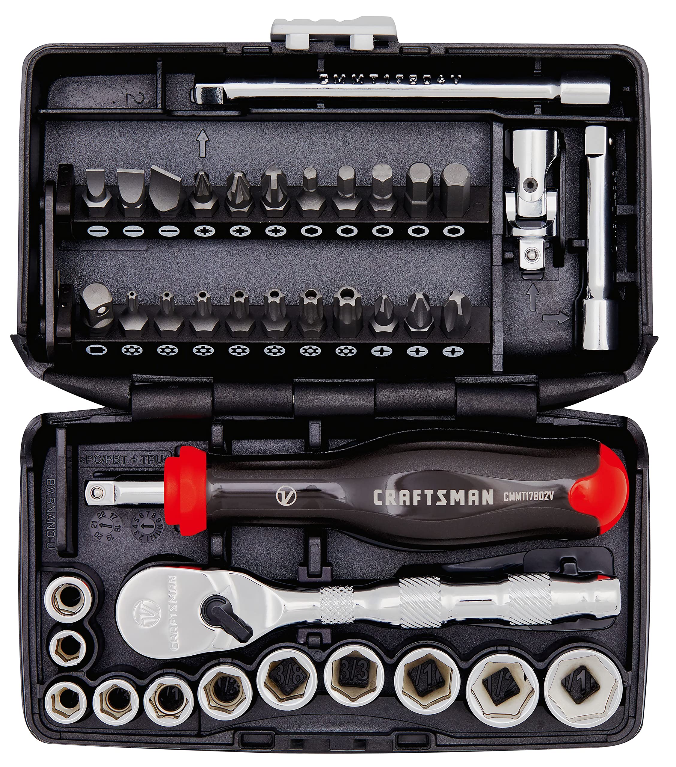 CRAFTSMAN V-SERIES 38-Piece SAE Socket Set & Screwdriver Bit Set with 1/4