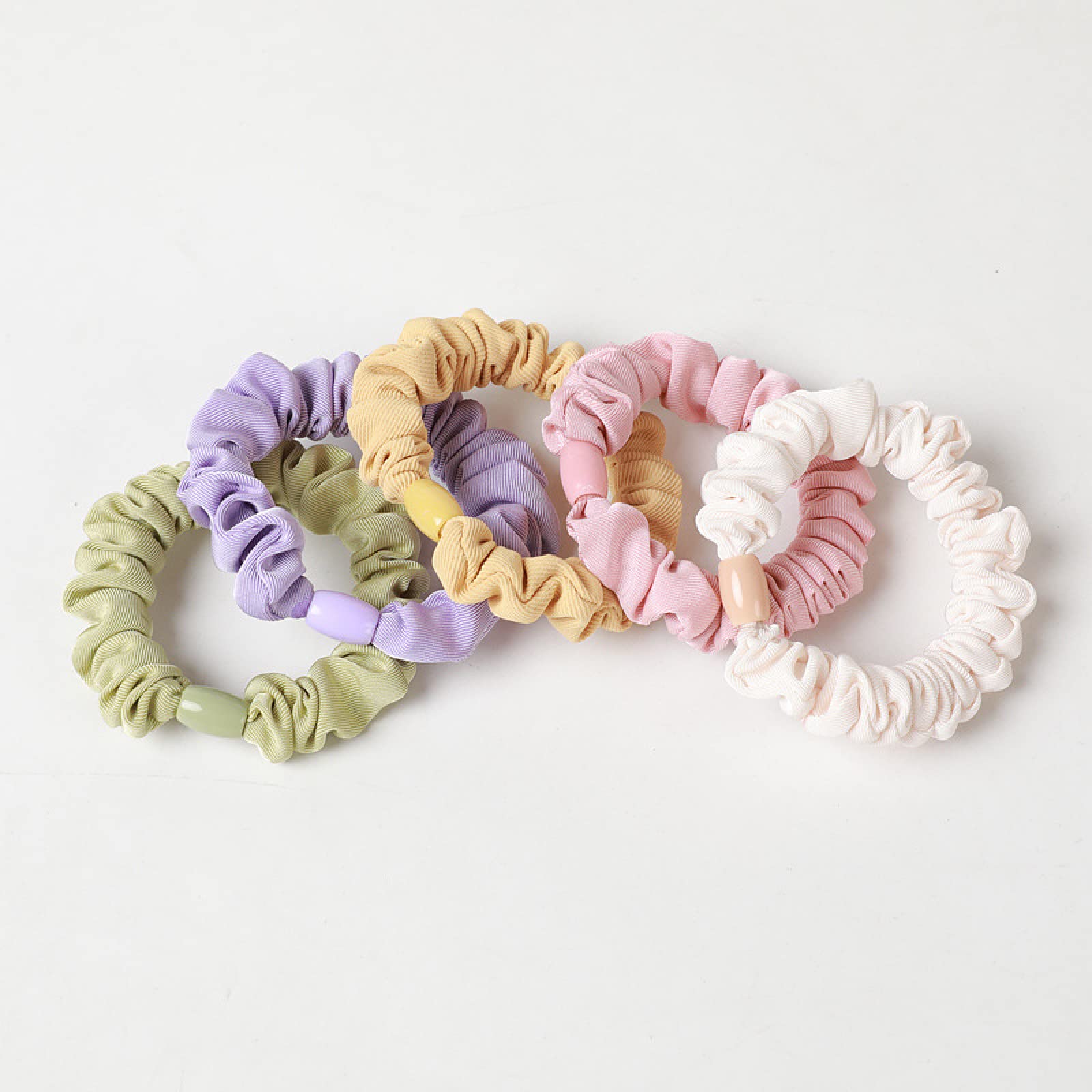 Satin Hair Scrunchies 5Pcs - Soft Fabric Hair Ties for Women & Girls, Perfect for Daily Use & Styling