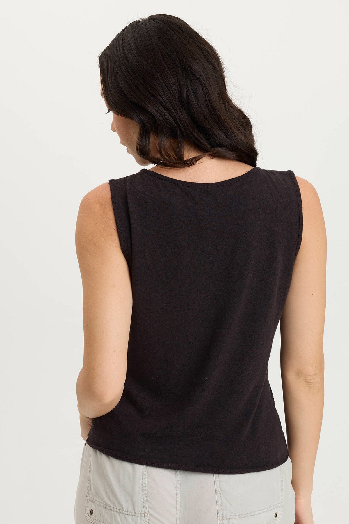 Landis Perforated Poplin & Jersey Pocket Tank Top - Breathable Summer Casual Shirt for Women | Perfect for Beach, Travel, and Everyday Wear