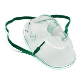 John Bunn Simple Oxygen Mask - Adult with 7' Tubing, Green (Case of 50) - Medical Oxygen Therapy for Hospitals, Clinics & Home Care