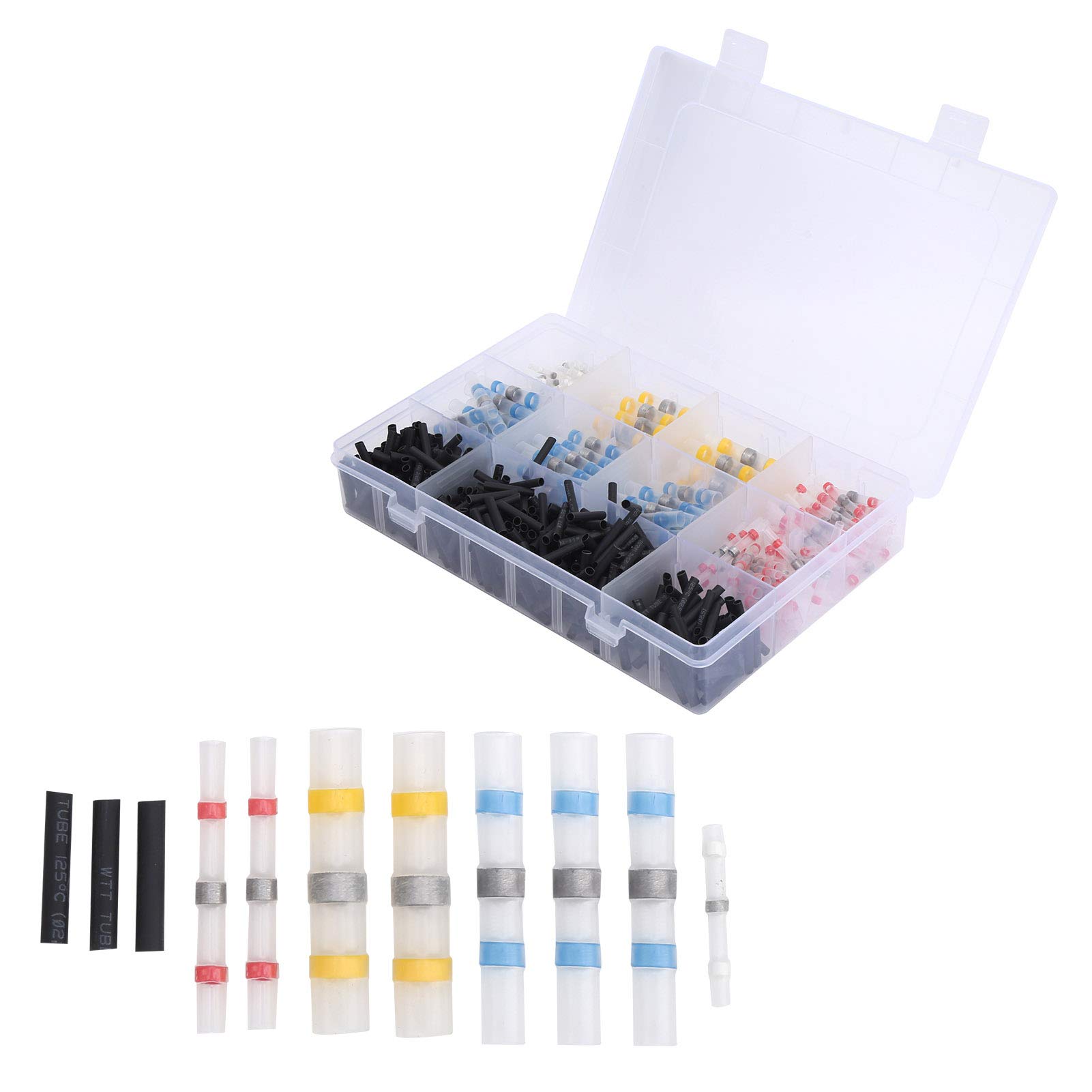600pcs Waterproof Heat Shrink Solder Seal Wire Connectors - Polyethylene Electrical Butt Connectors for Automotive, Boat & Truck Wiring - Ideal for Marine, RV and Outdoor Electrical Repairs
