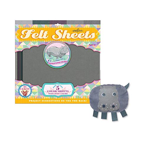 eeBoo Hippo Felt Sheets - Vibrant Colors for DIY Crafts