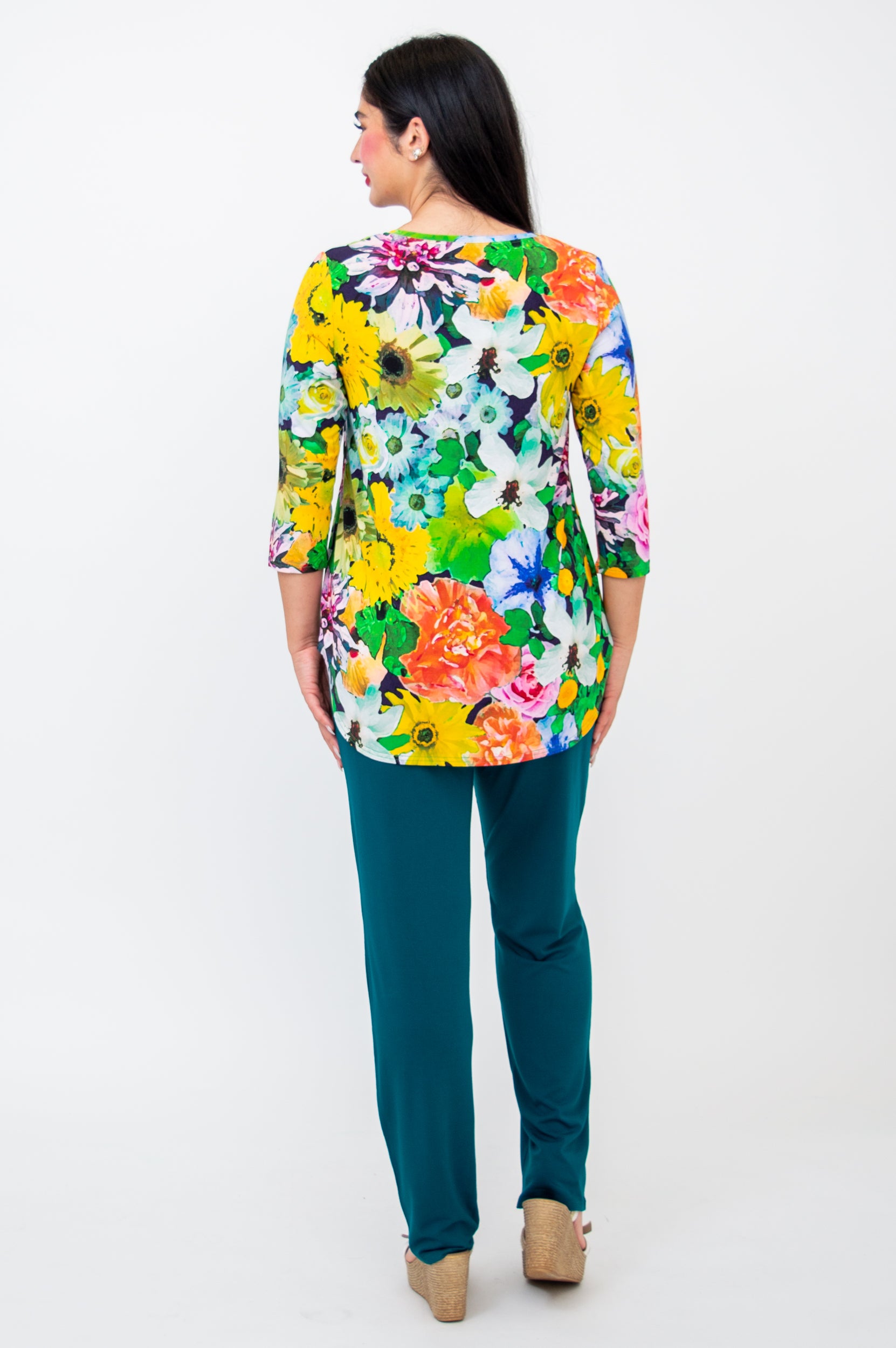 Jazz 3/4 Sleeve Top - Disco Style Bamboo Blouse for Women | Perfect for Dance Performances & Retro Parties