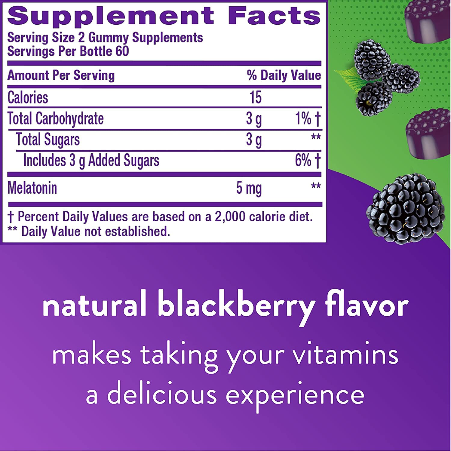 Extra Strength Melatonin 5mg Gummies - BlackBerry Flavor, 120 Count (2 Bottles) | Natural Sleep Aid Supplement for Adults & Kids | Perfect for Jet Lag, Shift Work & Insomnia Relief