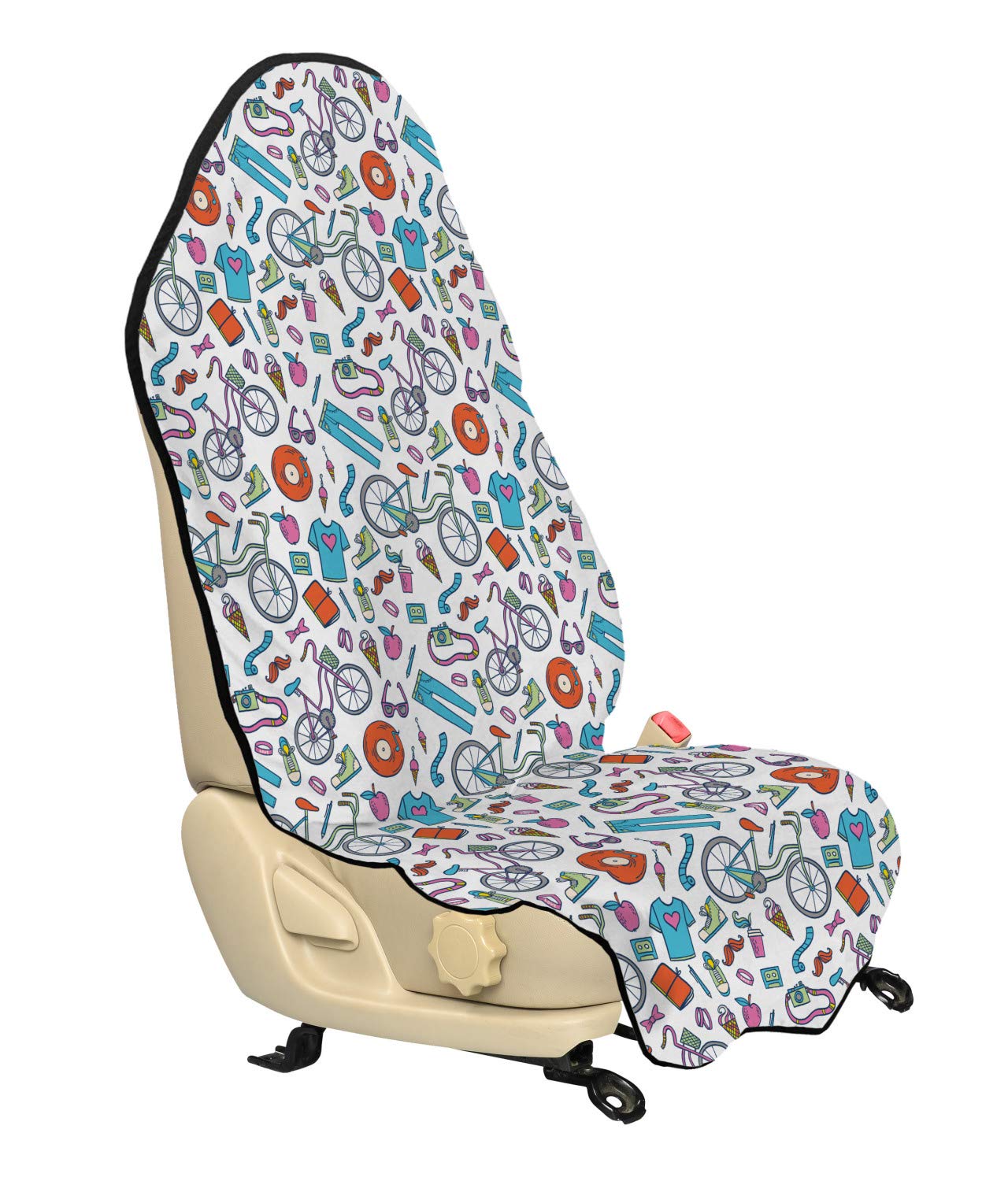 Ambesonne Universal Bicycle Car Seat Cover Hoodie - Non-Slip Backing, 30