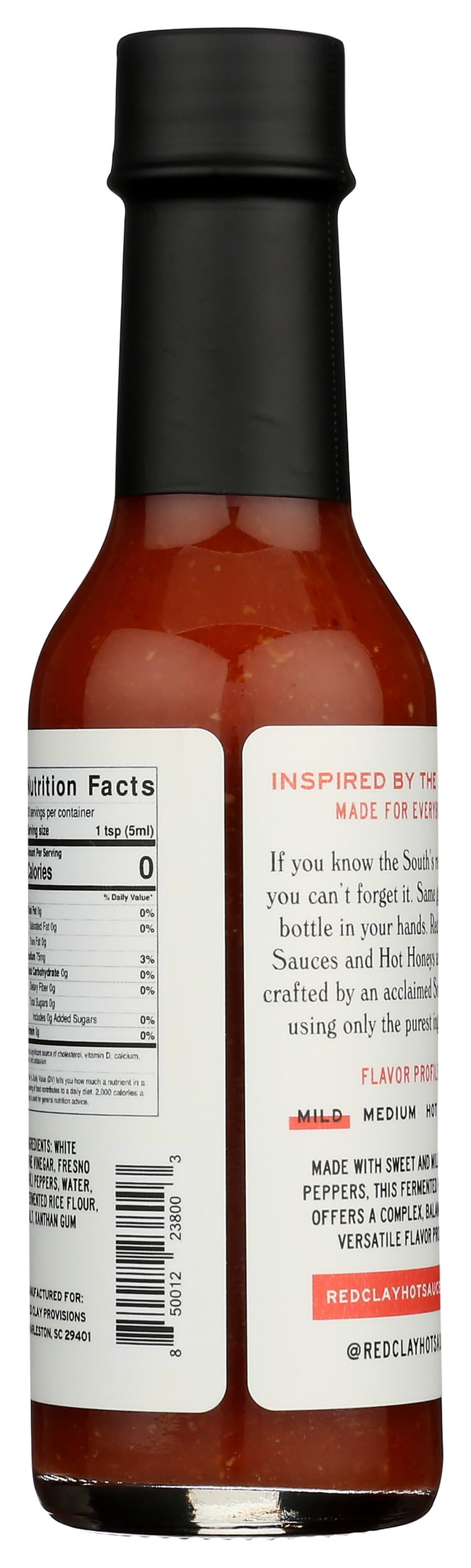 Red Clay Hot Sauce - Original Southern Style Hot Sauce | Gluten Free, Sugar Free, Keto Friendly Condiment & Marinade | Sustainably Sourced Mild Heat Sauce | Made in USA (5oz) - Perfect for Wings, Tacos, BBQ & Cooking