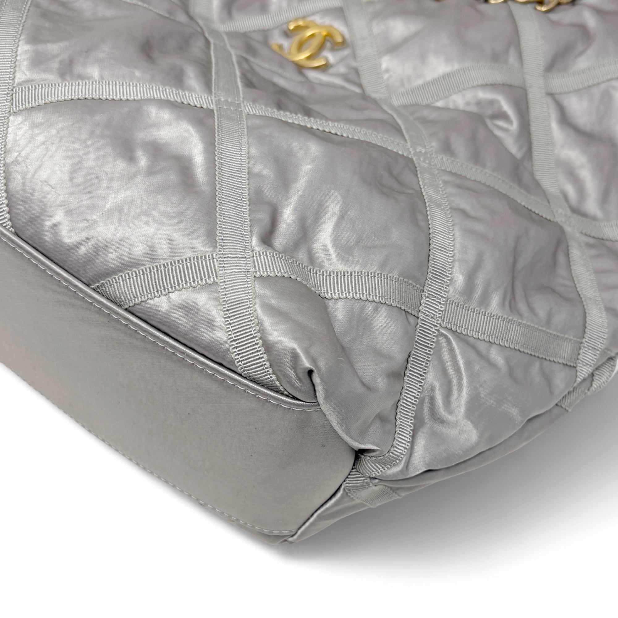 Chanel Silver Maxi Lifestyle Shopping Tote Bag - Luxury Designer Handbag for Women | Perfect for Work, Travel & Everyday Use