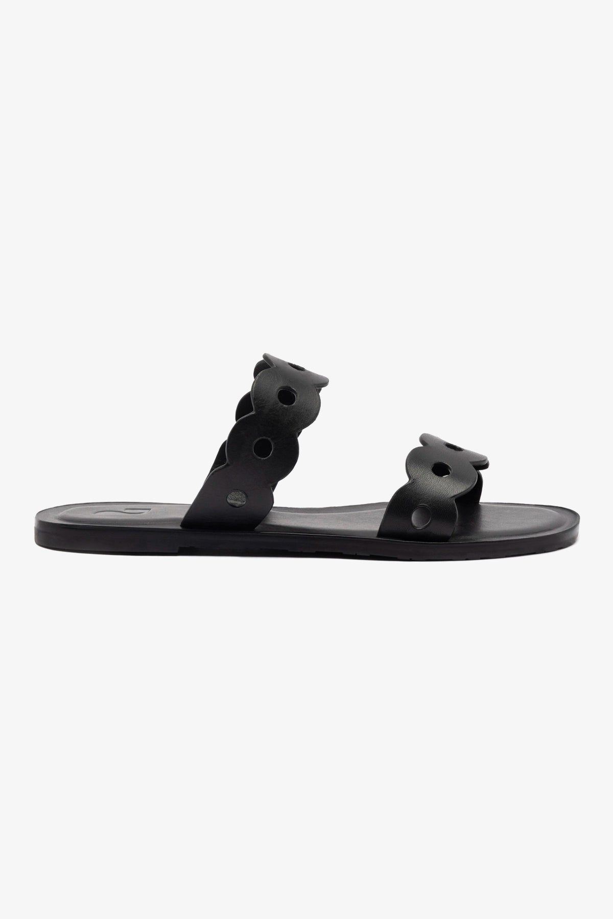 Florence Black Leather Flat Mules for Women - Comfortable Slip-On Loafers for Casual Outfits, Office Wear & Everyday Use