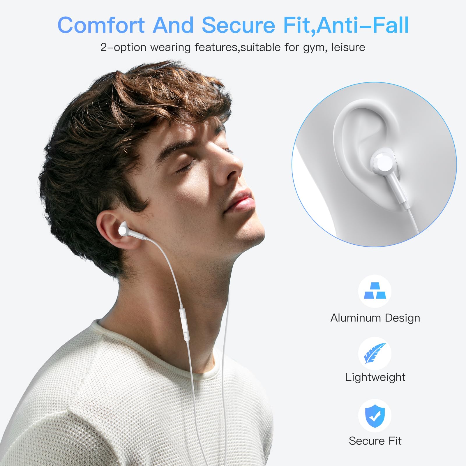MFi Certified USB C Wired Headphones for iPhone 16 Pro Max/16 Pro/16 Plus/15 - HiFi Stereo Earbuds with Mic & Volume Control - Perfect for Music, Gaming & Video Calls on iPhone & iPad Pro