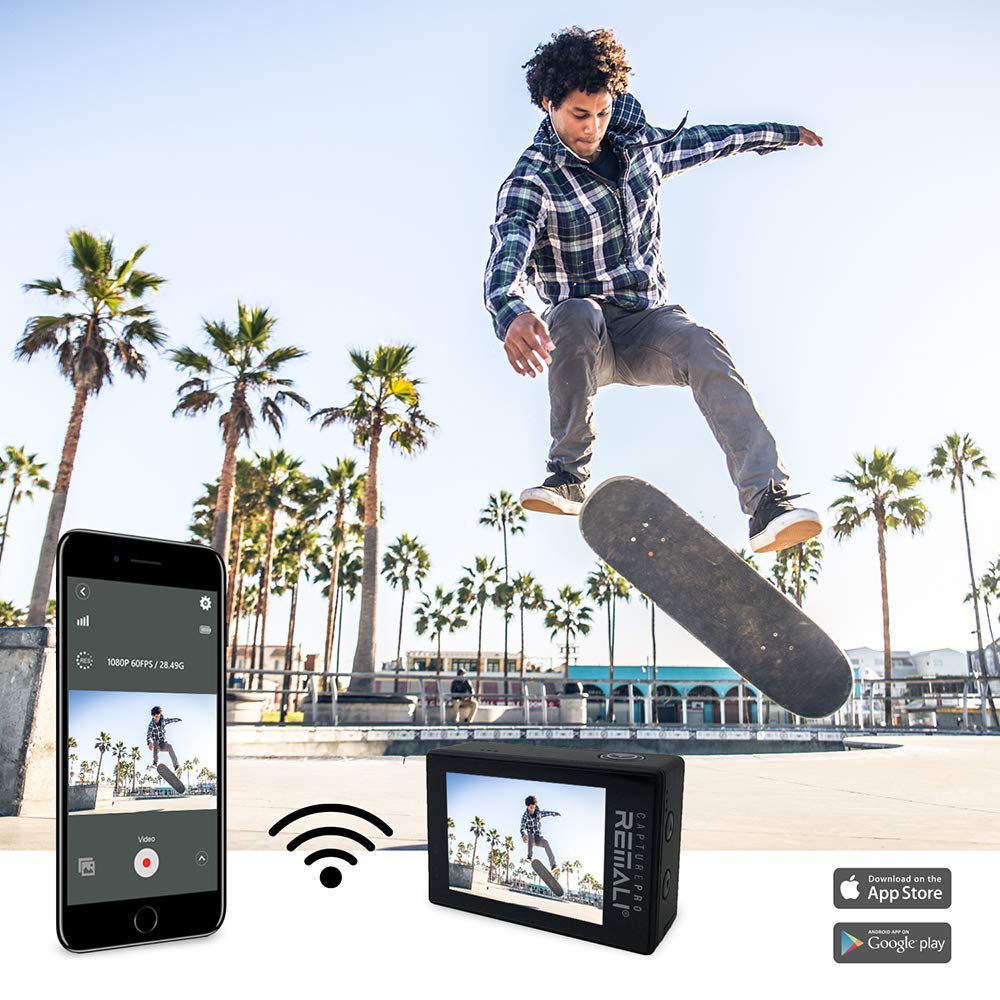 REMALI CapturePro 4K/60fps 20MP Waterproof Sports Action Camera Kit - WiFi, 2