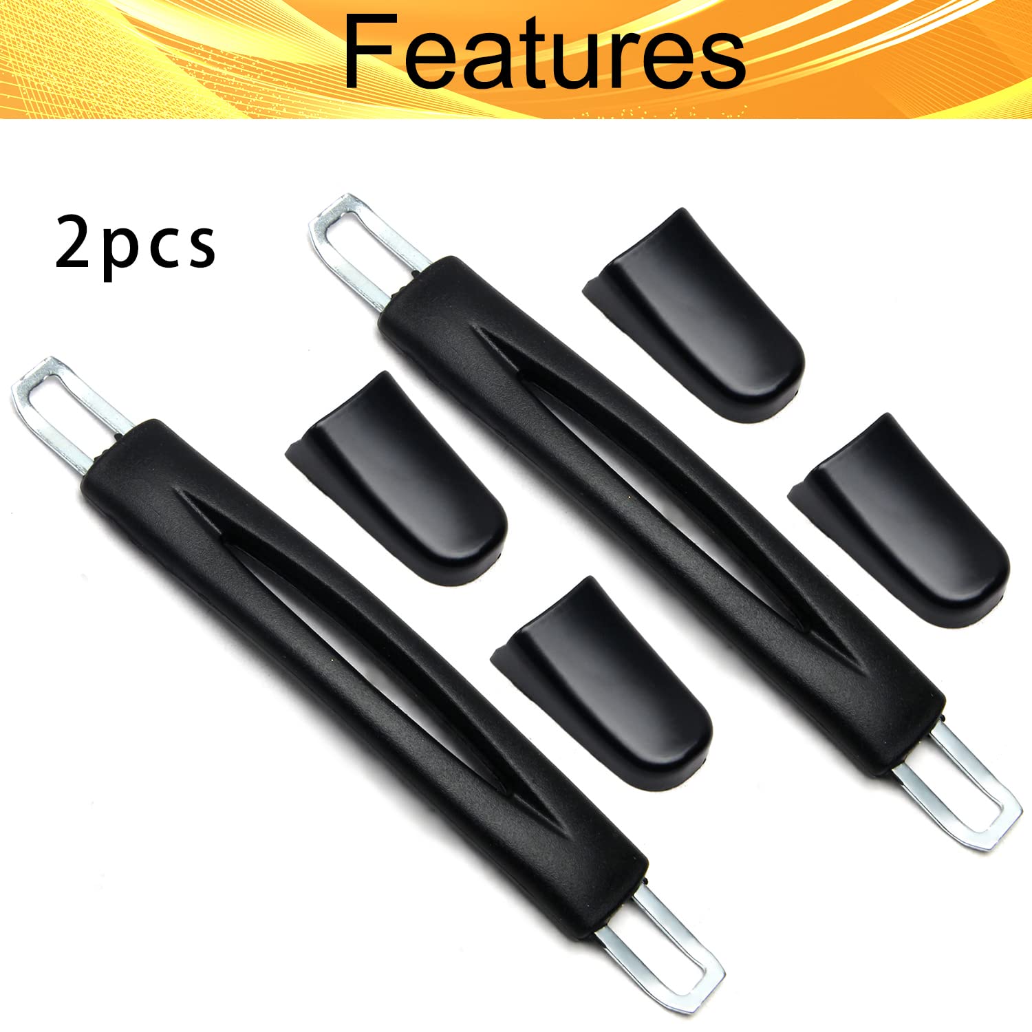 2PCS Black Plastic Luggage Handle Strap Replacement - 225x25x20mm Suitcase Grip Handle for Travel Journey | Durable Carry-on Accessories for Airports & Business Trips