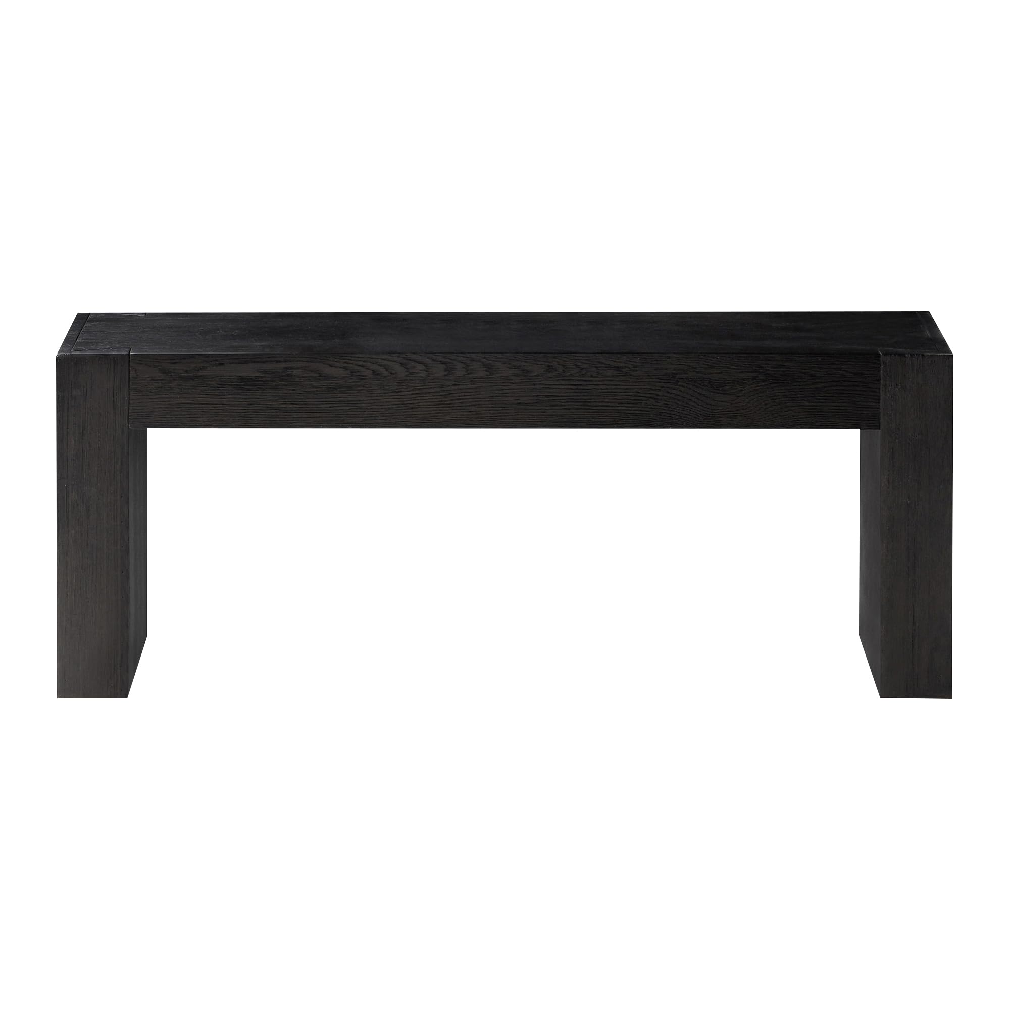Maven Lane Zeno Contemporary Wooden Backless Bench - Modern Dining Room, Kitchen Table, Entryway, Foyer & Lobby Seating in Weathered Black Finish - Perfect for Small Spaces, Hallway Decor & Farmhouse Style Homes