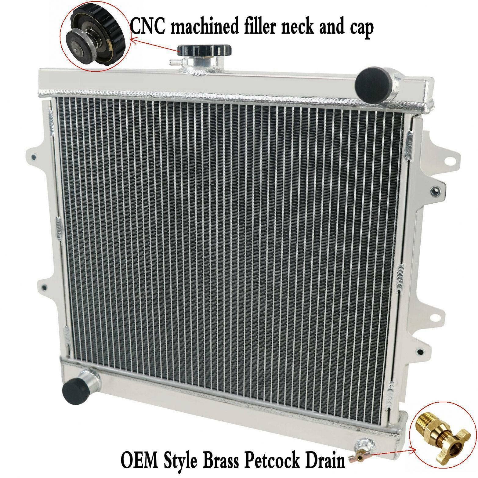 High-Performance 3 Row Core Radiator for 1984-1995 Toyota 4Runner & Pickup SR5 2.4L MT - All Aluminum OE Style Replacement with 16
