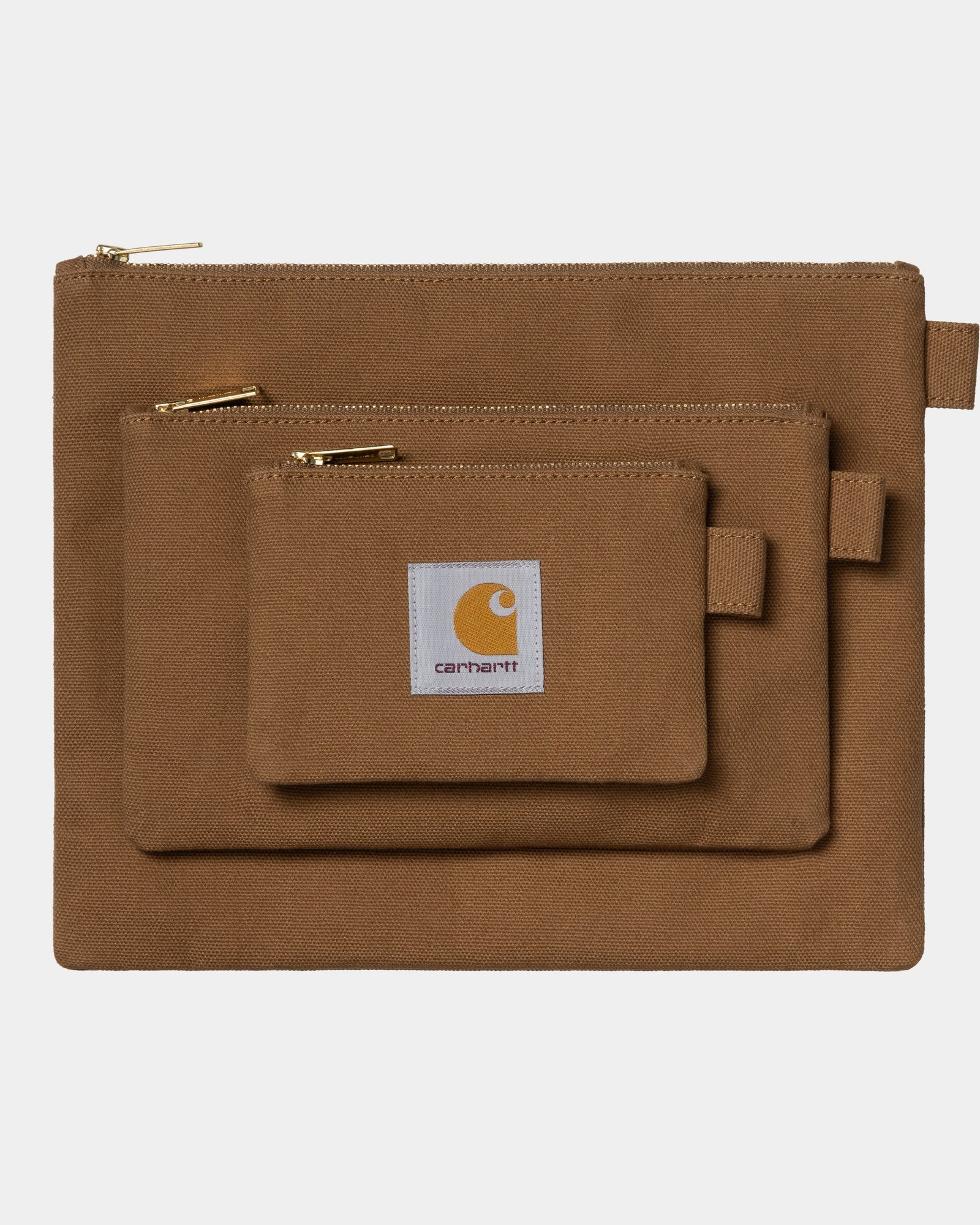 Hamilton Brown Canvas Pouch Set - 3-Piece Waterproof Storage Bags for Travel, Gym & Organization | Durable Eco-Friendly Cotton Accessories for Men & Women