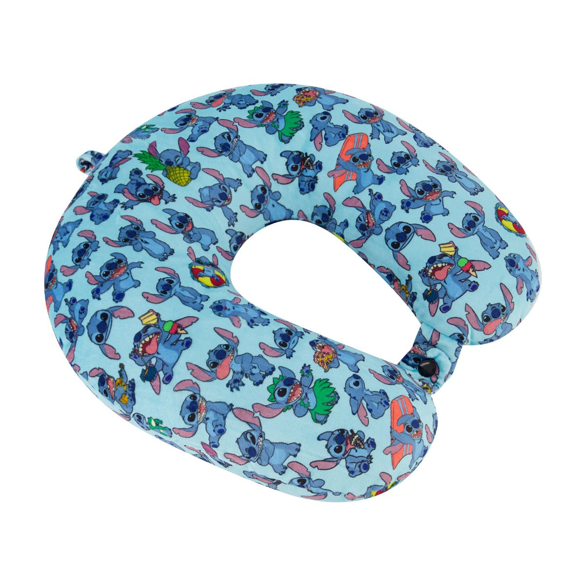 Stitch Kids Travel Neck Pillow - Soft Light Blue Comfort for Airplane, Car & Nap Time - Disney Lilo & Stitch Inspired Support for Children