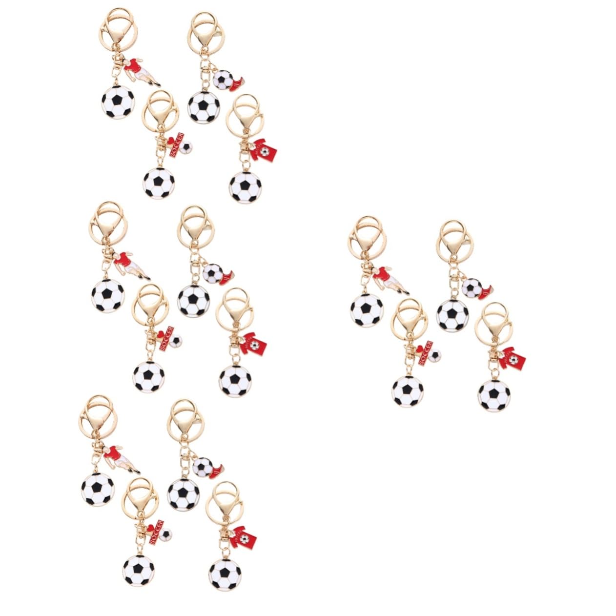 16 Pcs Football Keychain Set - Zinc Alloy Key Rings for Sports Fans & Gifts