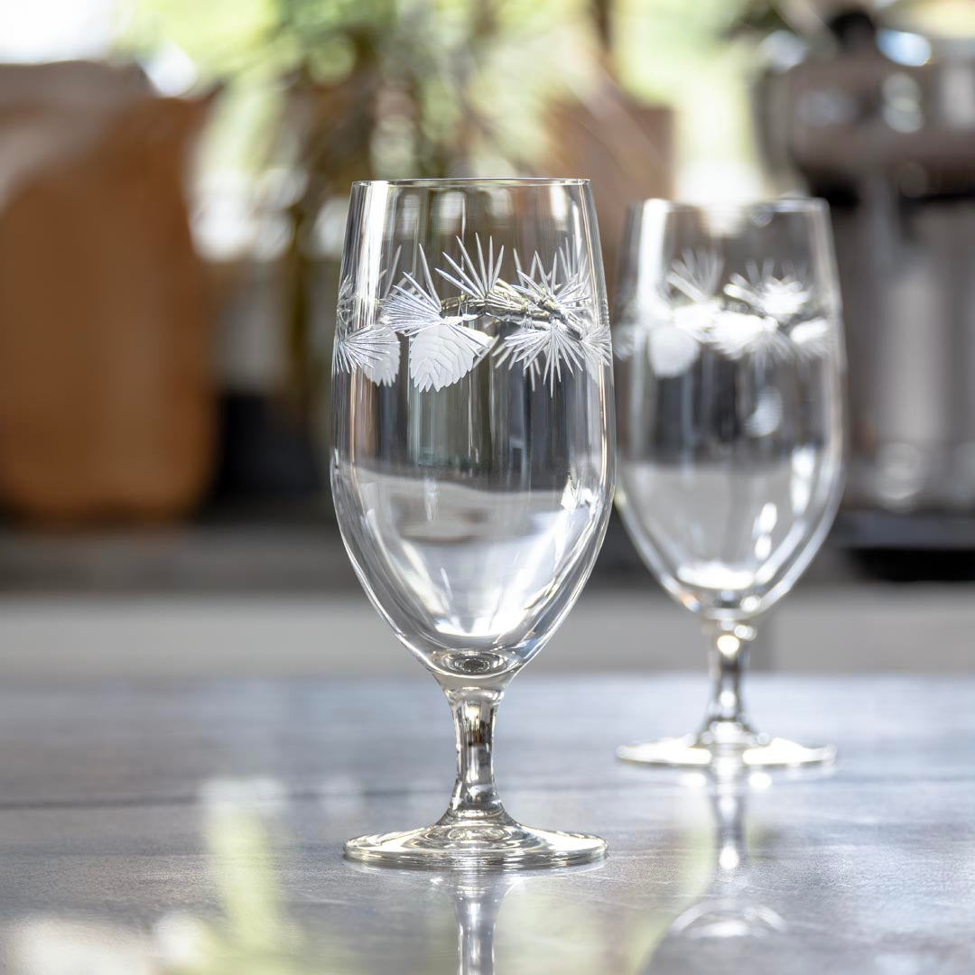 Icy Pine 16oz Footed Iced Tea Glasses - Set of 4 | Shatter-Resistant Glassware for Summer Drinks, Lemonade, and Cocktails | Perfect for Parties, BBQs, and Outdoor Gatherings
