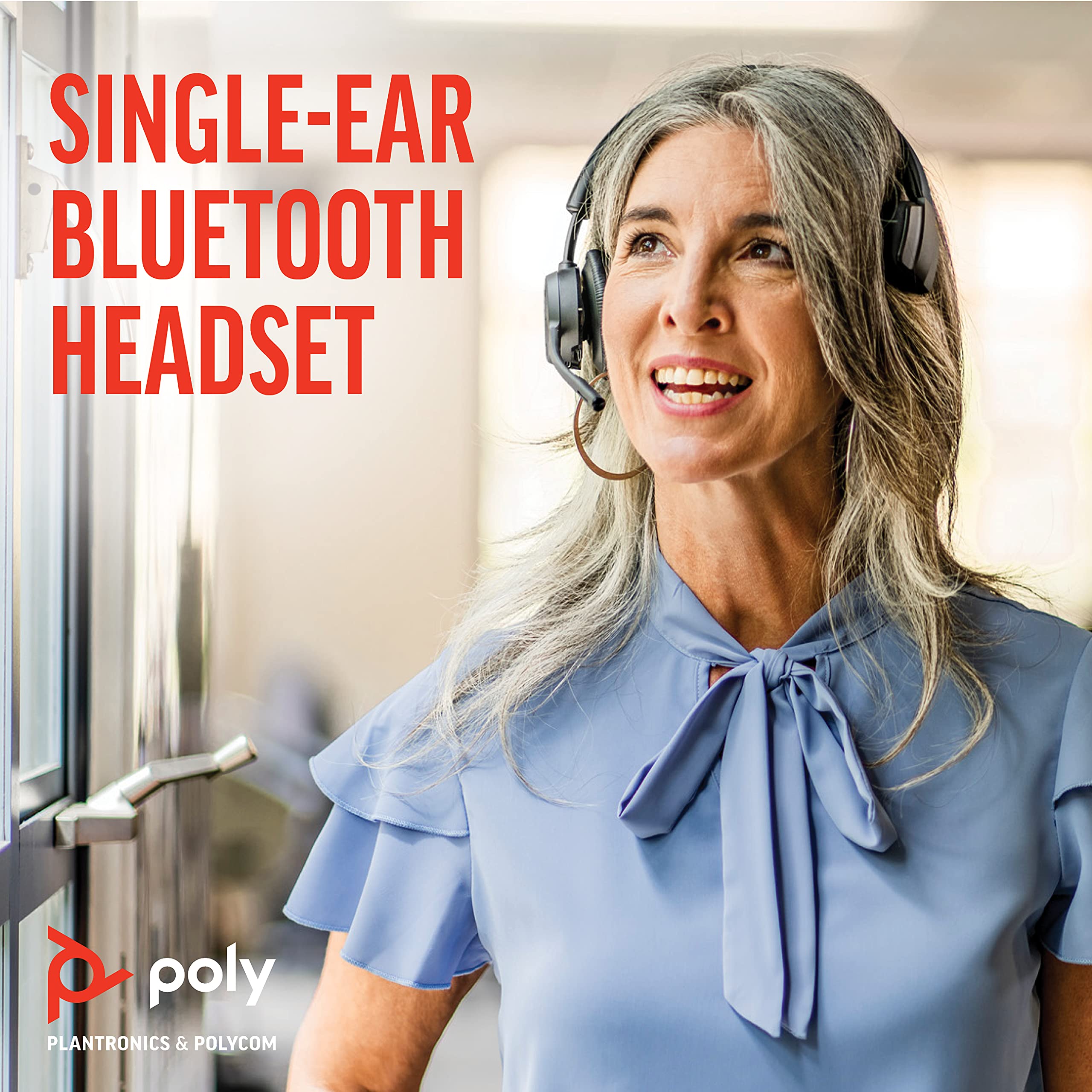 Poly Voyager 4310 UC Wireless Headset with Charge Stand - Single Ear Bluetooth Headset for PC, Mac & Mobile - Compatible with Teams, Zoom, Microsoft Lync - USB-C Adapter Included - Perfect for Remote Work & Video Conferencing (Black)