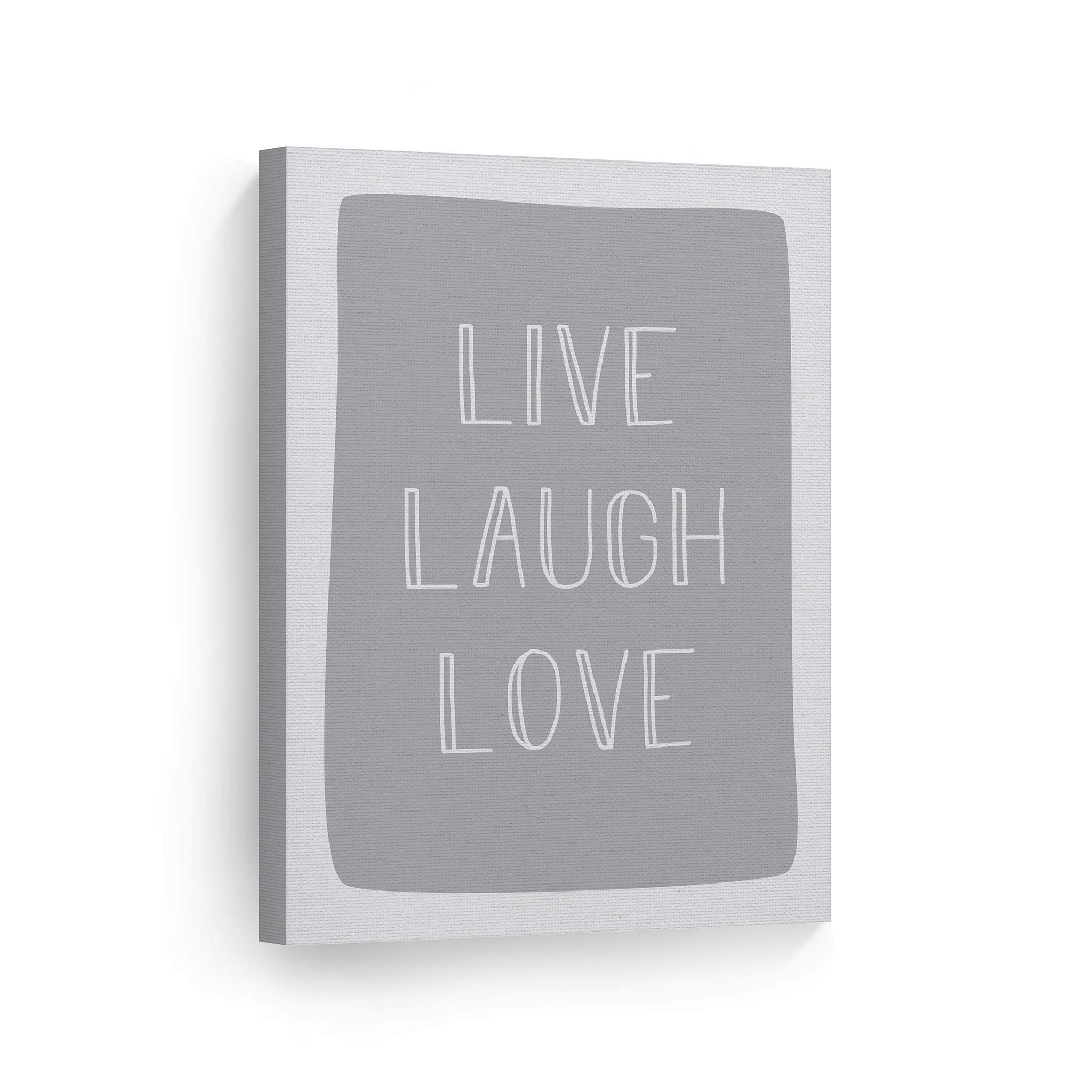 Live Laugh Love Blue Canvas Wall Art - 12x8 Inch Ready to Hang Nursery Decor, Kids Room Decor & Baby Room Decor - Made in USA | Perfect for Bedroom, Playroom & Nursery Wall Decoration
