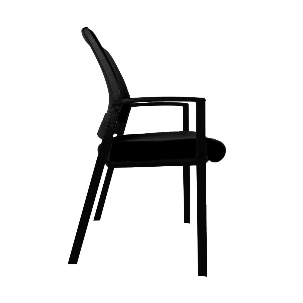Aragon Upholstered Mesh Back Stacking Visitor Chair - Ergonomic Office Seating for Conference Rooms, Waiting Areas & Guest Reception