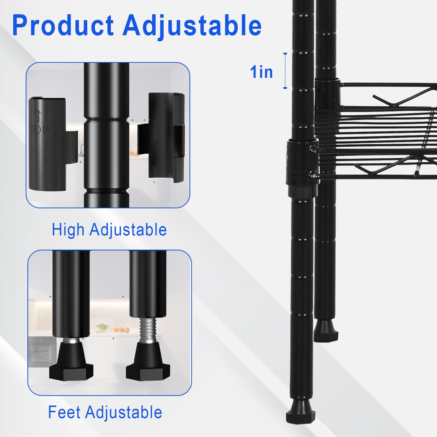 5-Tier Heavy Duty Metal Wire Storage Shelves - NSF Certified, 12