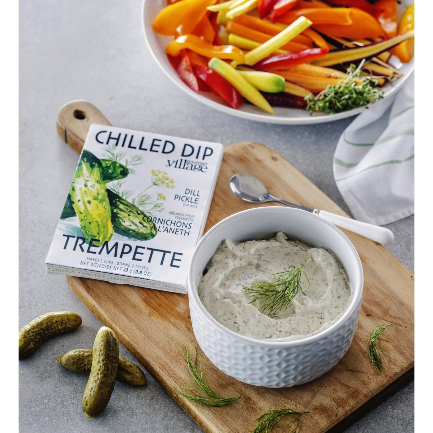 Gourmet Du Village Dill Pickle Dip Mix - Authentic Seasoning Blend for Chips, Pretzels & Veggies | Perfect for Parties, Snacks & Game Day