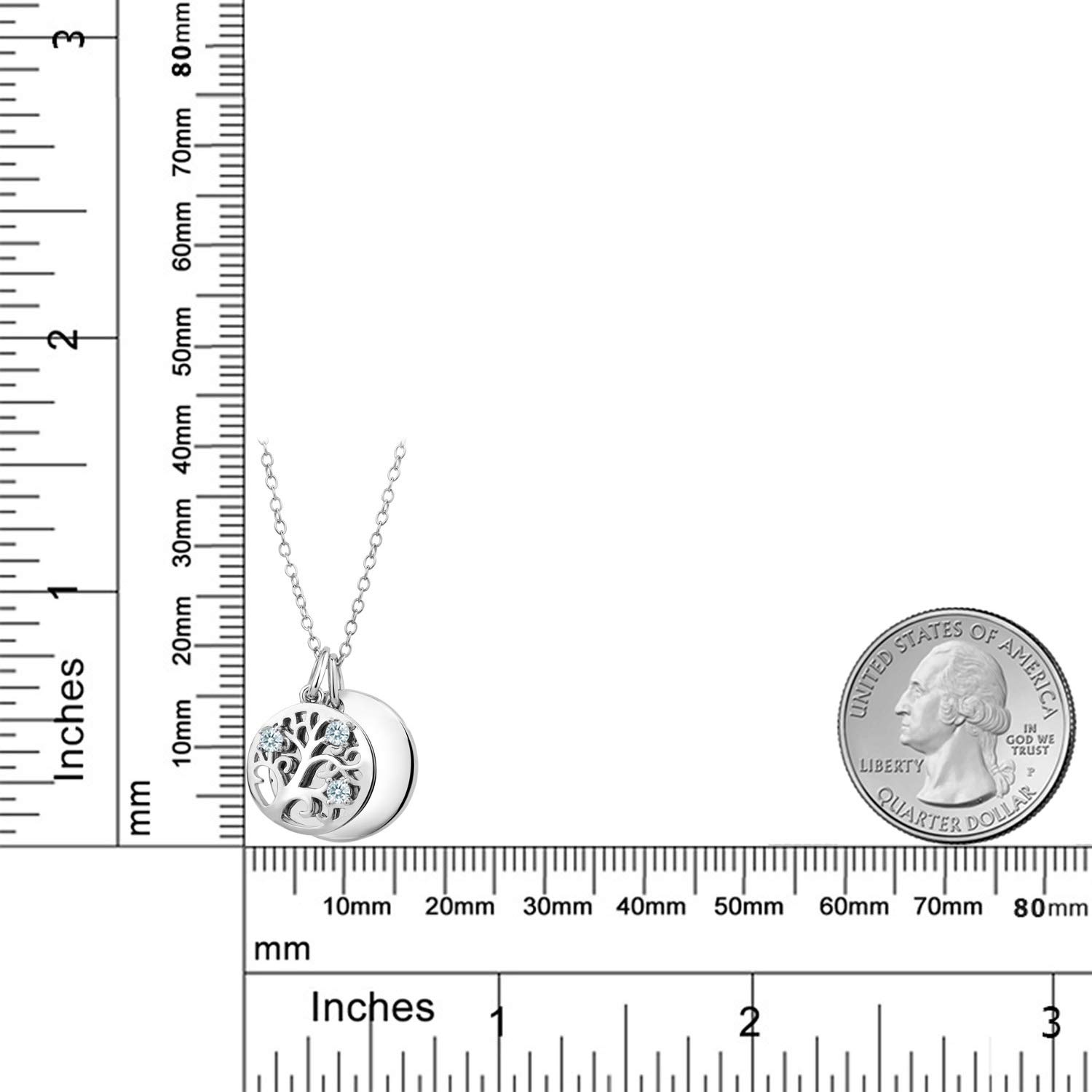 925 Sterling Silver Pendant Necklace Set with Round White Zirconia Gemstones - Elegant Jewelry Gift for Women, Perfect for Weddings, Anniversaries & Special Occasions