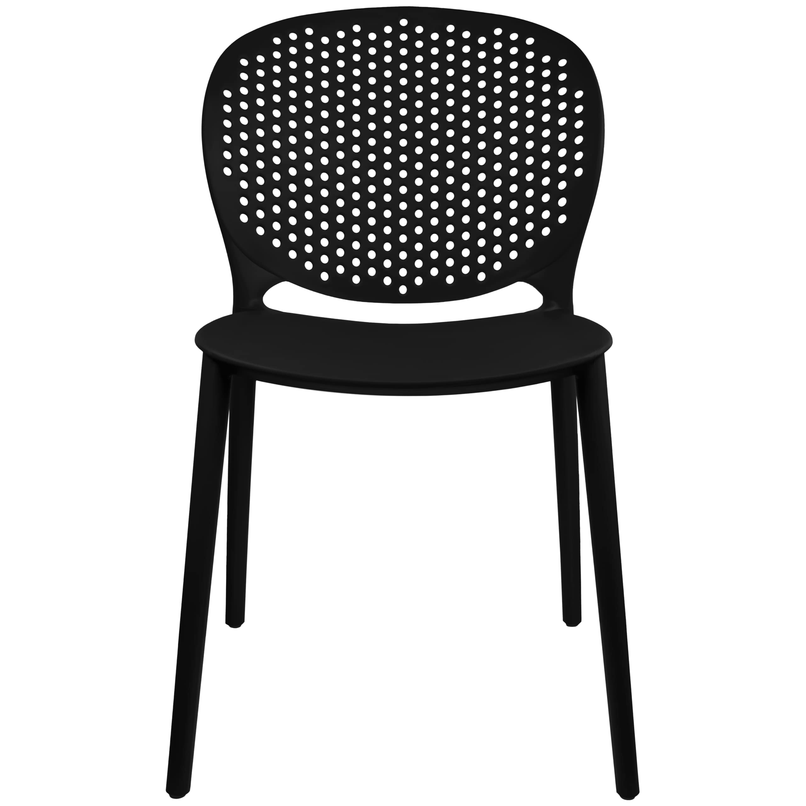 2-Pack Modern Stackable Patio Chairs Set of 3 - Black Outdoor Dining Side Chairs for Pool, Restaurant, Kitchen, Living Room - Perfect for Indoor & Outdoor Entertaining, Relaxing & Dining