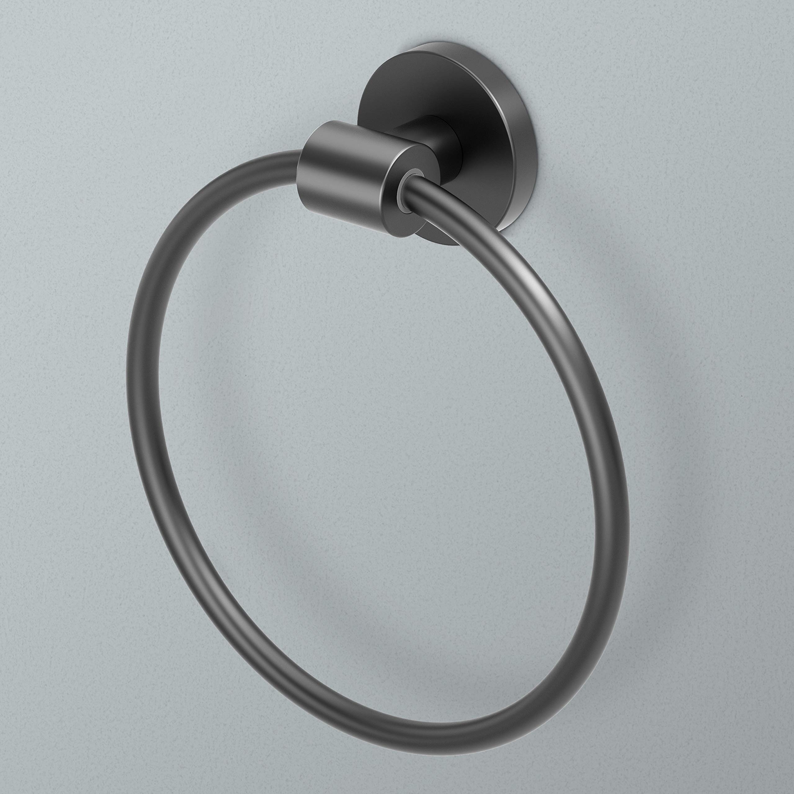 Gatco 4662MX Matte Black Hand and Face Towel Ring - 6.63