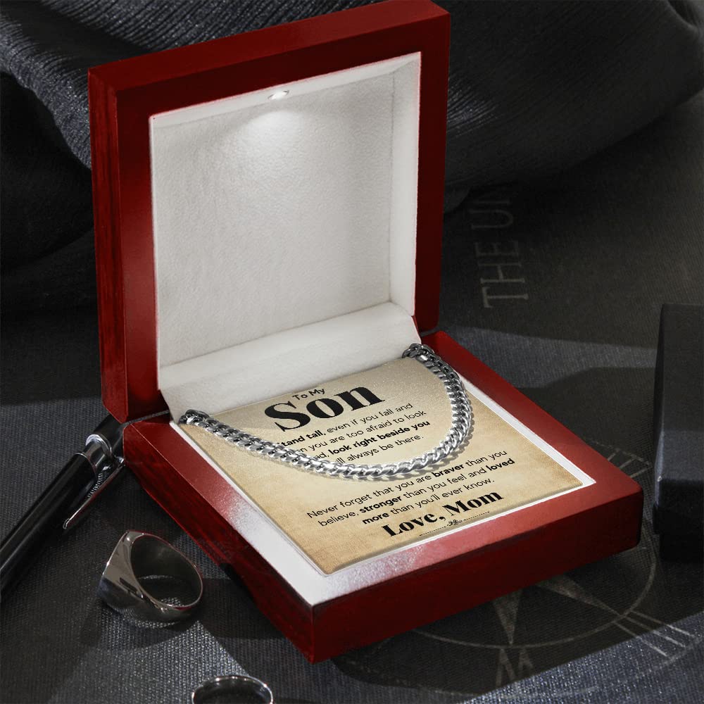Mom & Son Cuban Link Necklace - Graduation Christmas Gift for Him