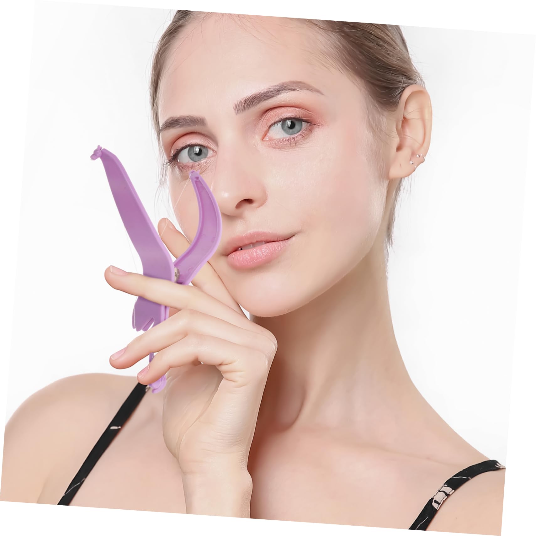 Didiseaon Portable Facial Hair Remover for Women - Handheld Epilator for Face & Chin, Painless Hair Removal Device with Elastomer (Purple) - Perfect for Travel, Home & Salon Use