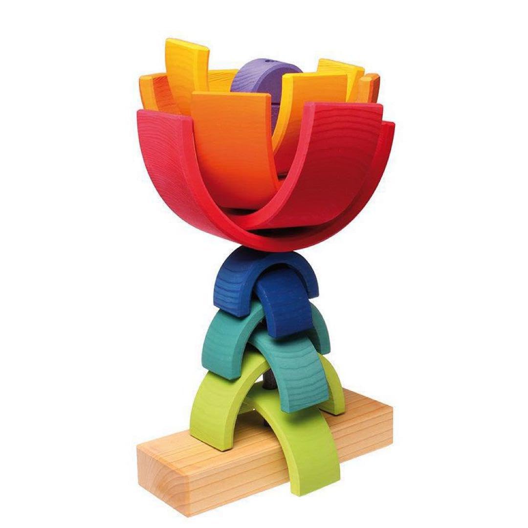 One Piece Grims Stacking Tower Rainbow - Colorful Wooden Building Blocks for Kids, Educational Stacking Toy for Toddlers - Perfect for Preschool Learning, Birthday Gifts & Family Game Night