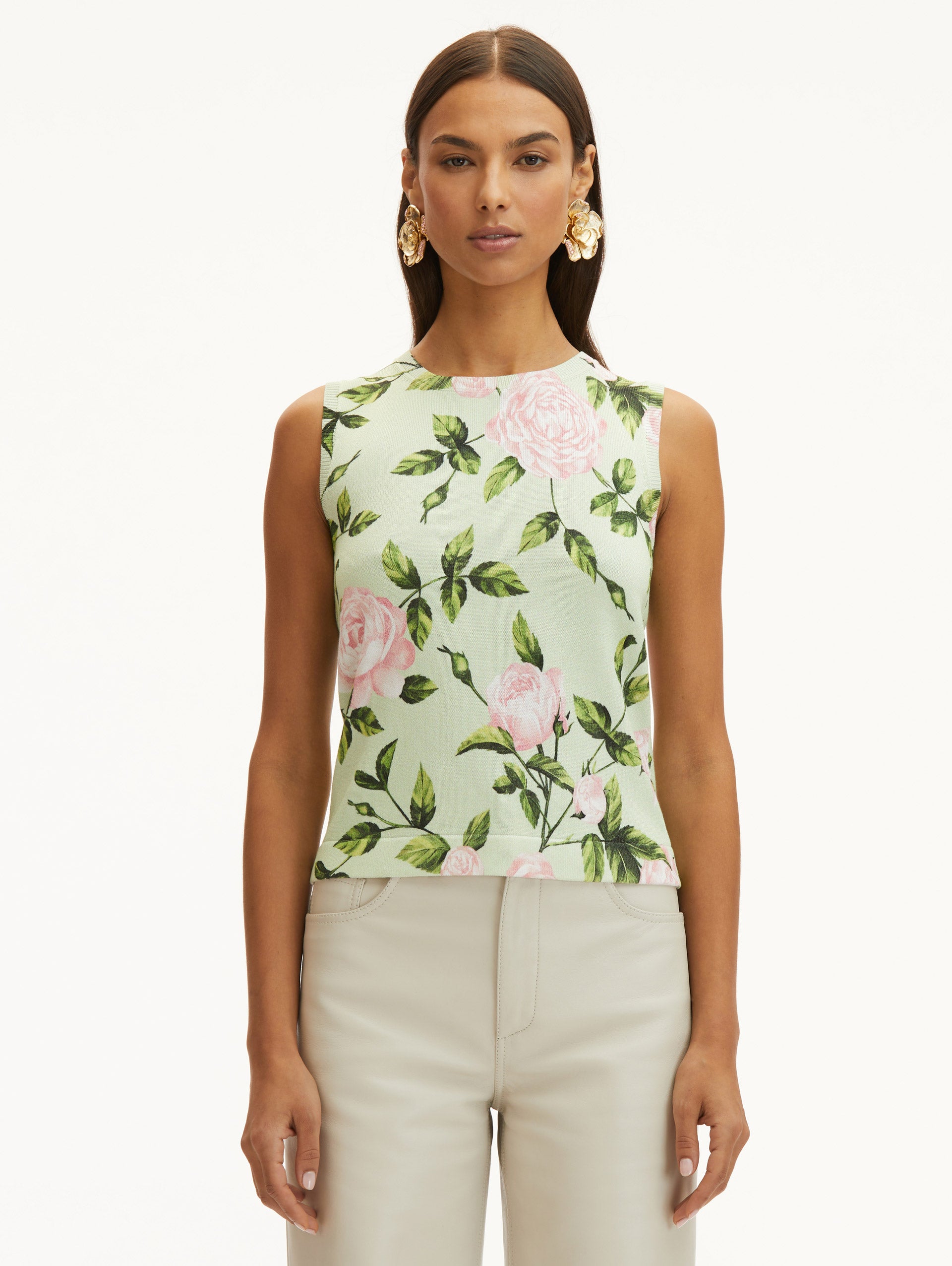 English Rose Printed Tank Top - Floral Summer Sleeveless Blouse for Women | Perfect for Beach, Vacation & Casual Outfits