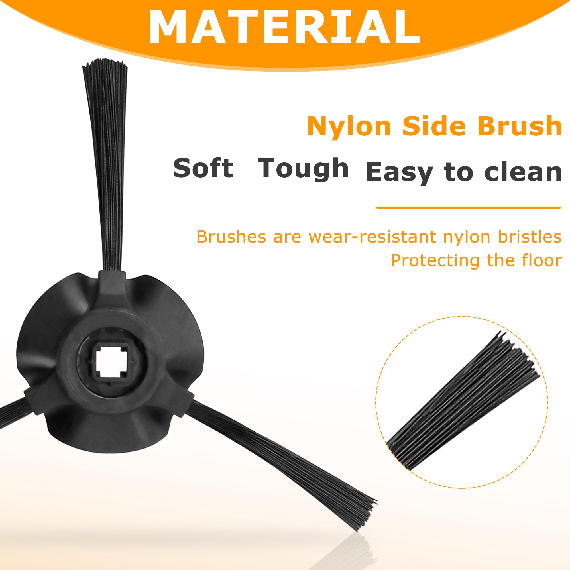 8 Pack Replacement Side Brushes Compatible with Shark Matrix Robot Vacuum RV2310/RV2310AE/AV2310/AV2310AE/RV2300/RV2300S/RV2320S/UR2350AE - Perfect for Hardwood Floors & Pet Hair Cleaning